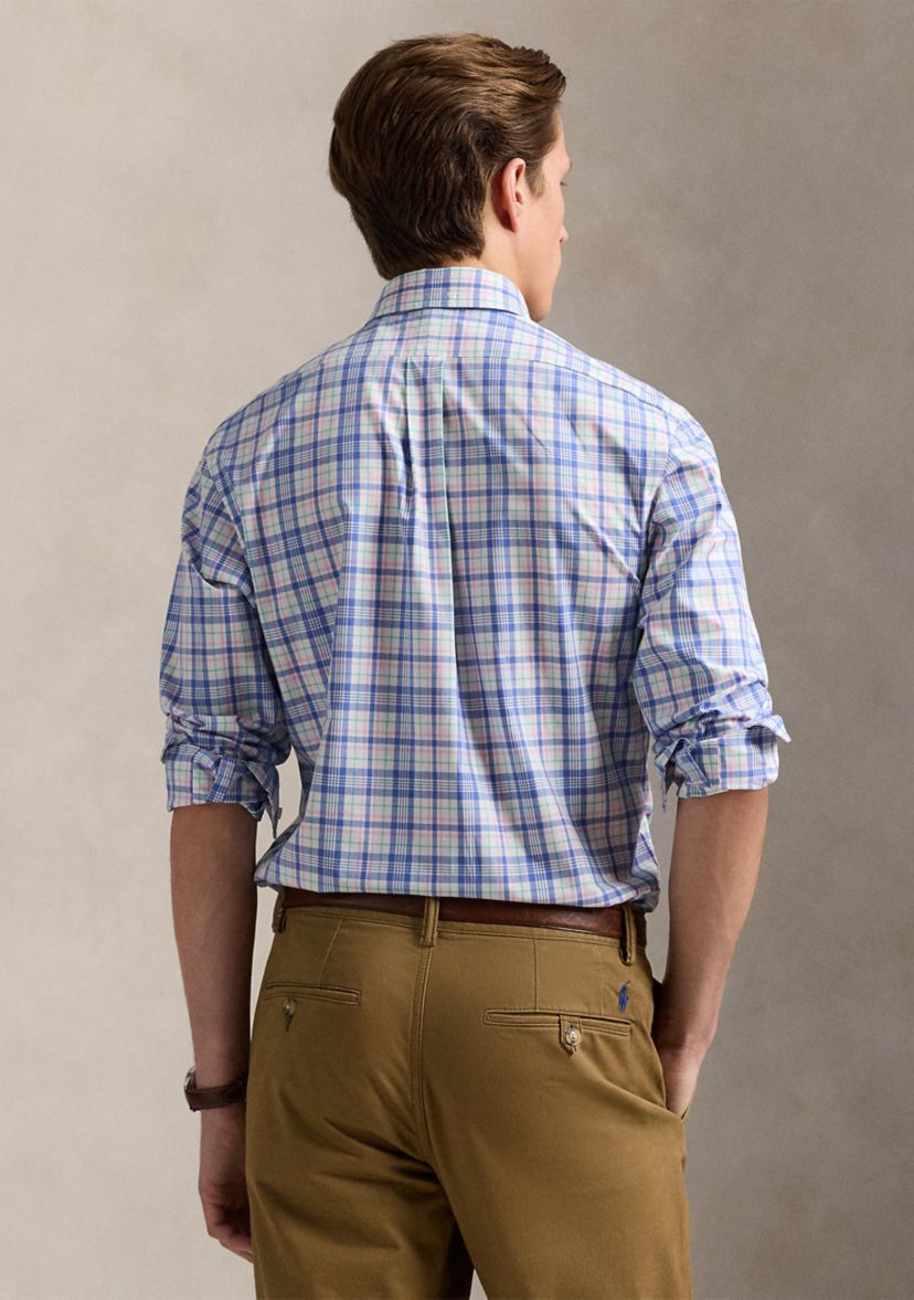 Classic Fit Checked Stretch Poplin Shirt