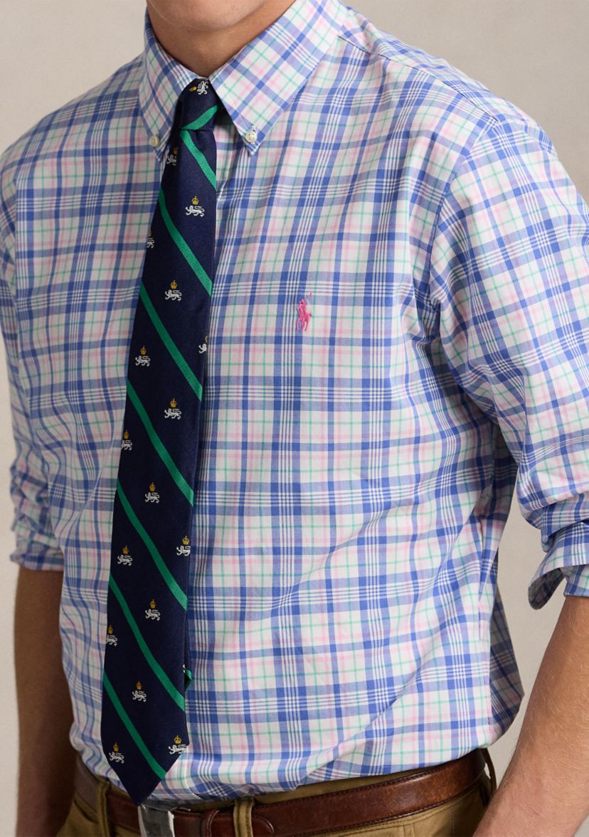 Classic Fit Checked Stretch Poplin Shirt