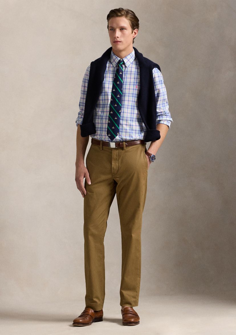 Classic Fit Checked Stretch Poplin Shirt