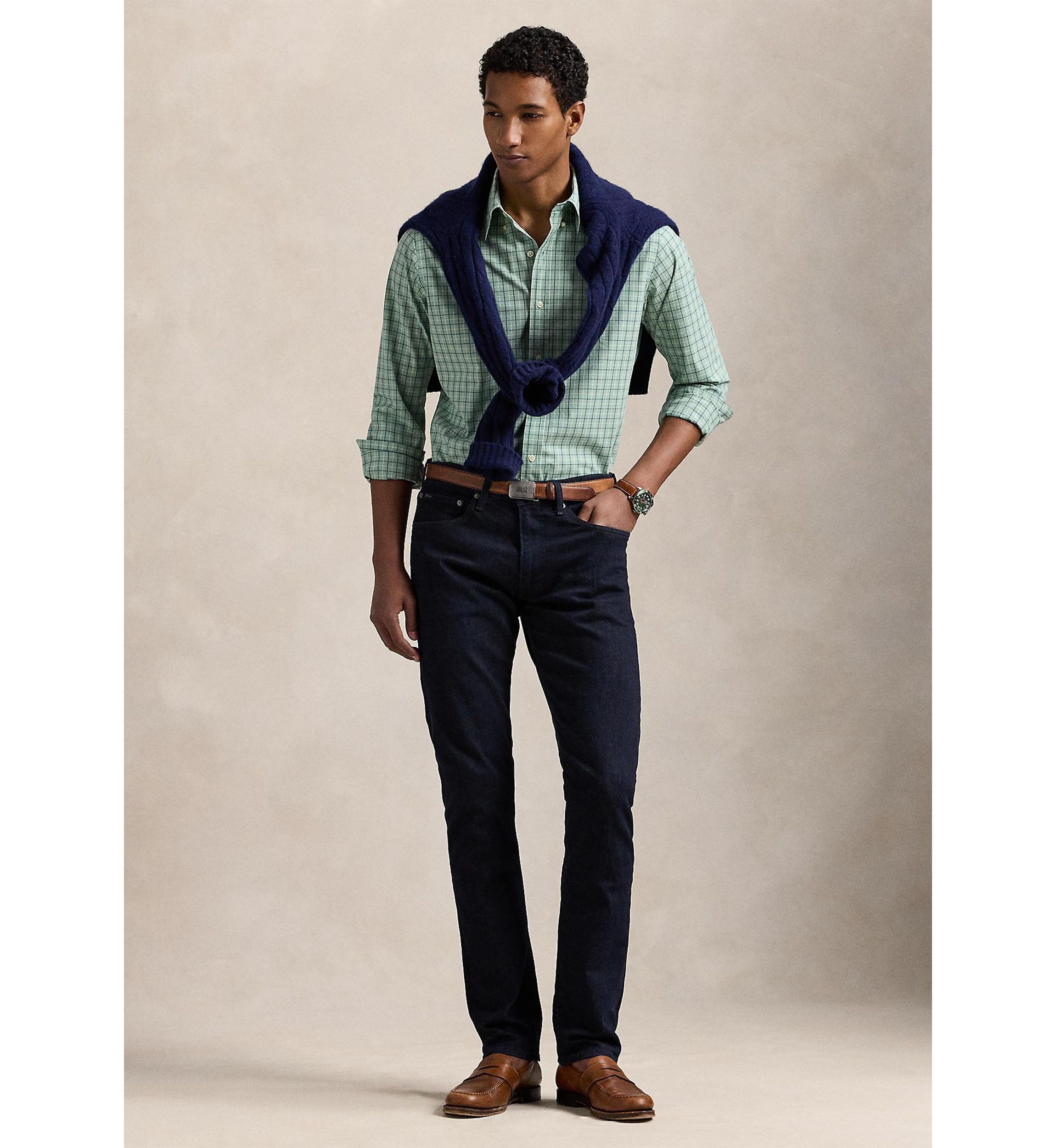 Classic Fit Checked Stretch Poplin Shirt