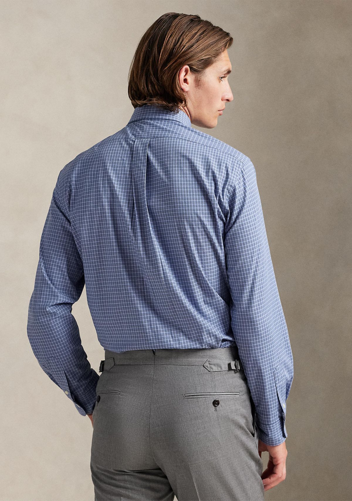 Classic Fit Checked Stretch Poplin Shirt