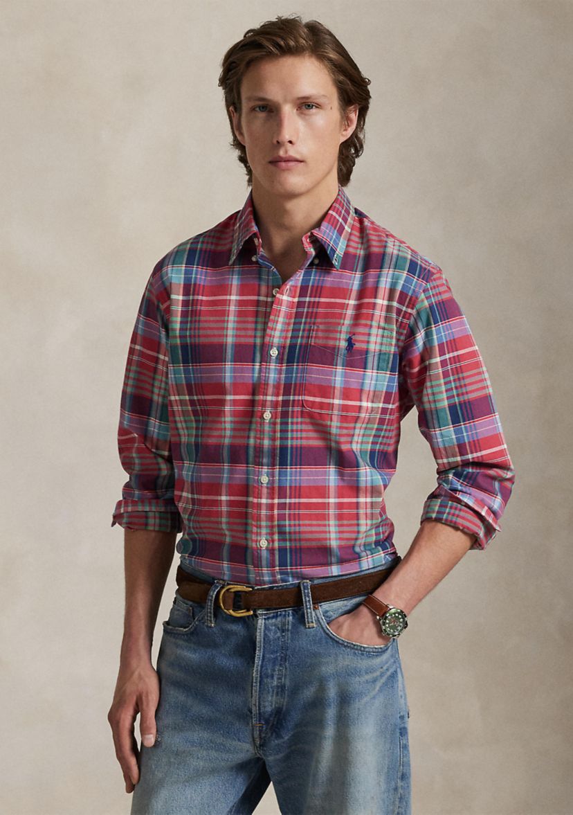 Classic Fit Plaid Oxford Shirt