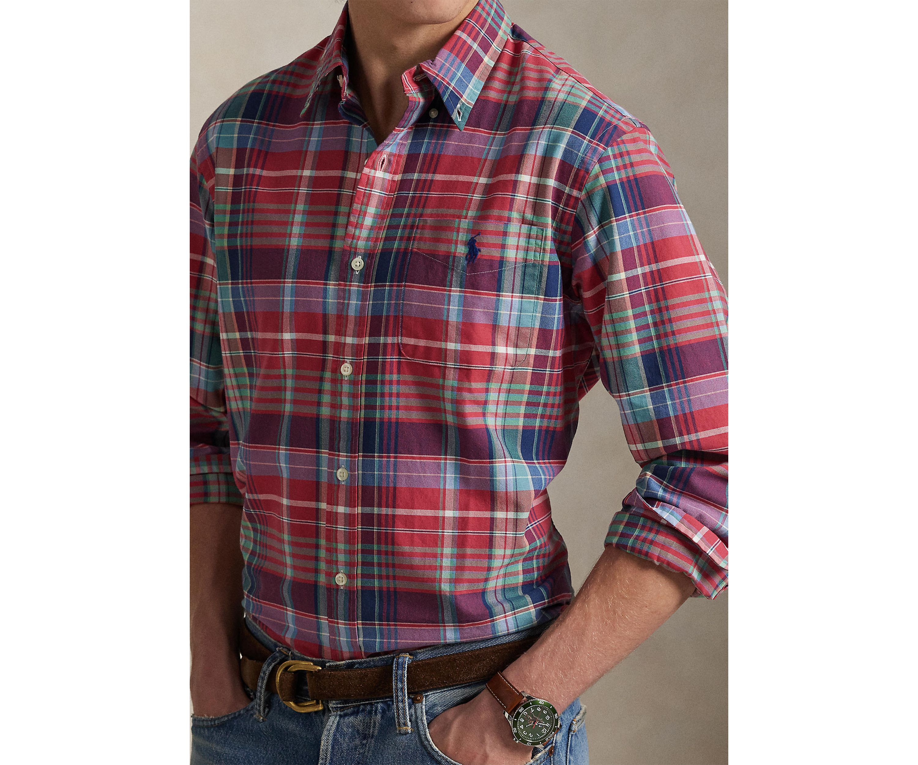 Classic Fit Plaid Oxford Shirt
