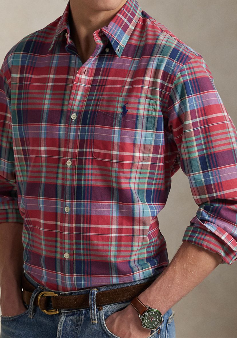 Classic Fit Plaid Oxford Shirt