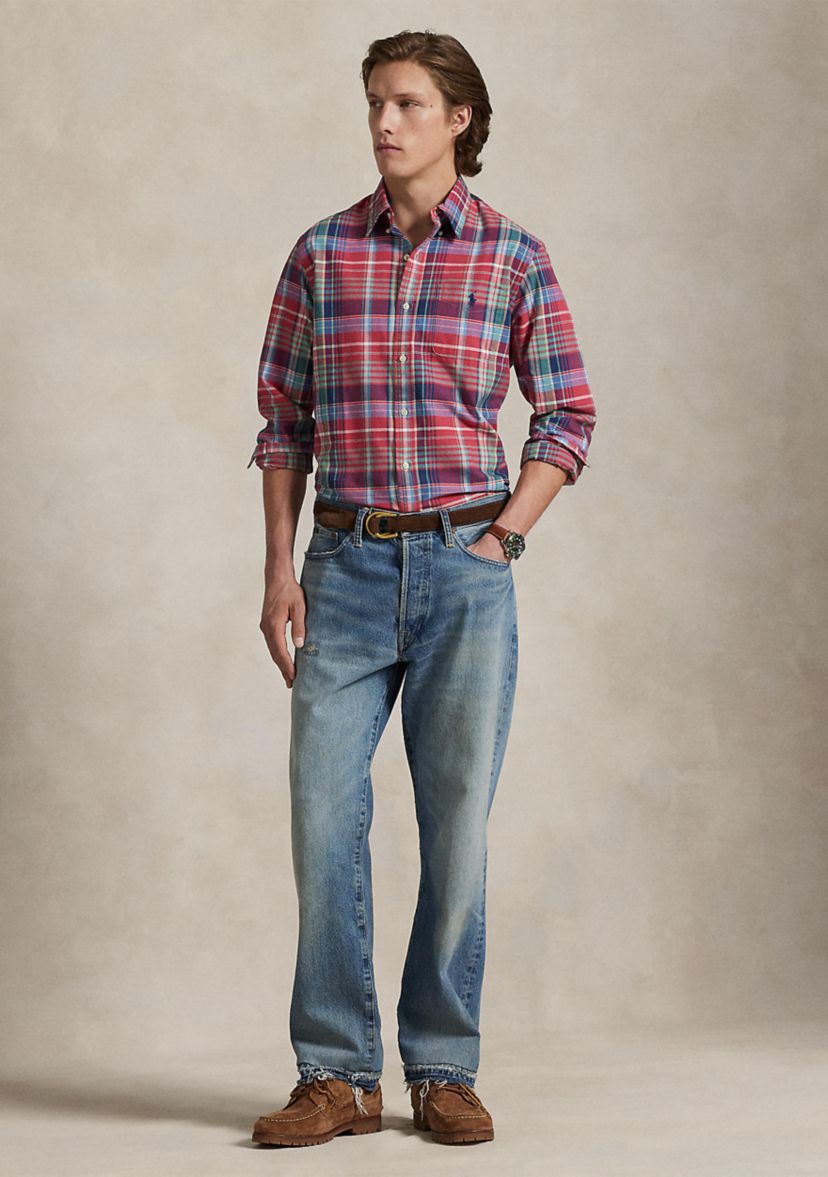 Classic Fit Plaid Oxford Shirt