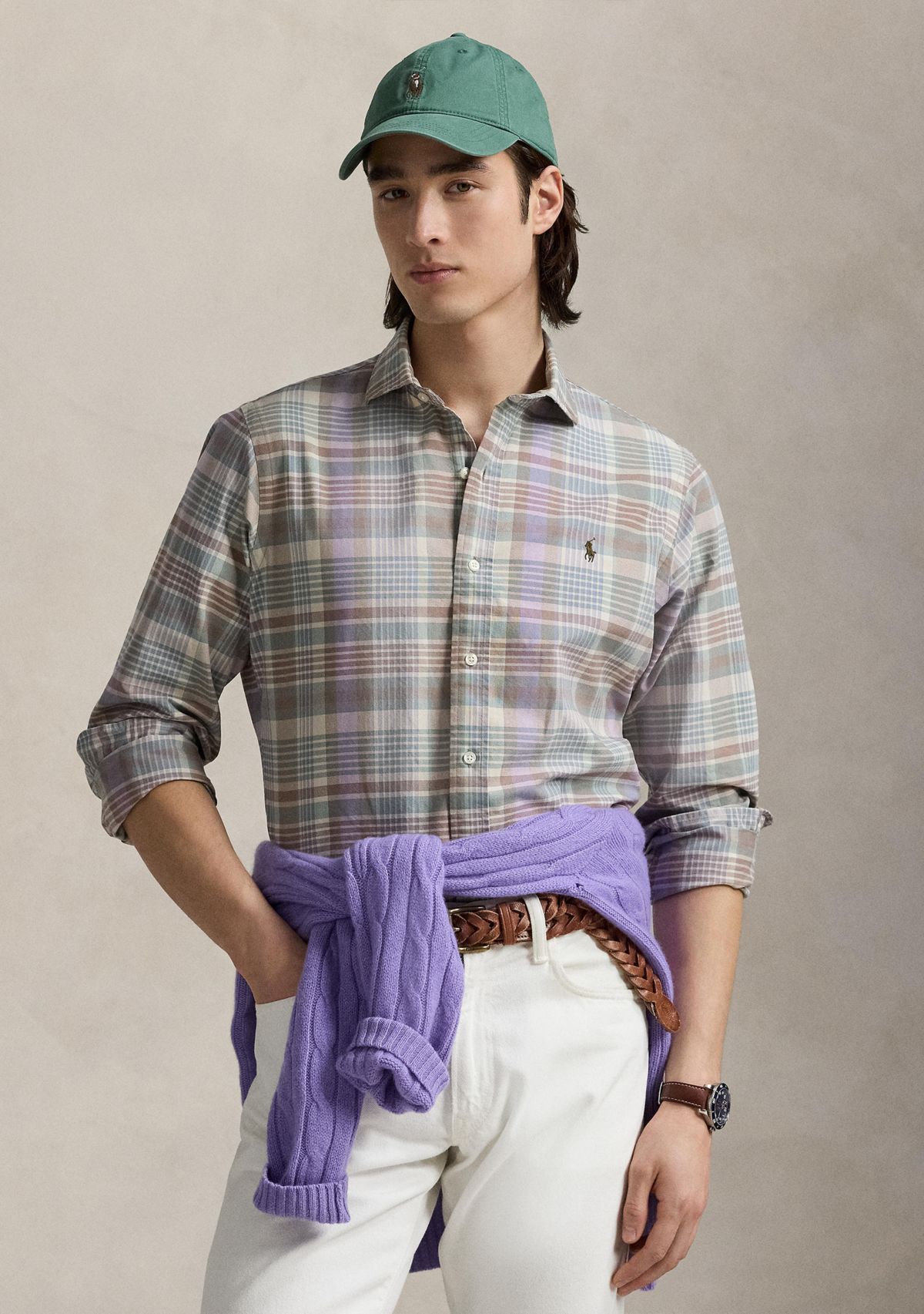 Classic Fit Plaid Oxford Shirt