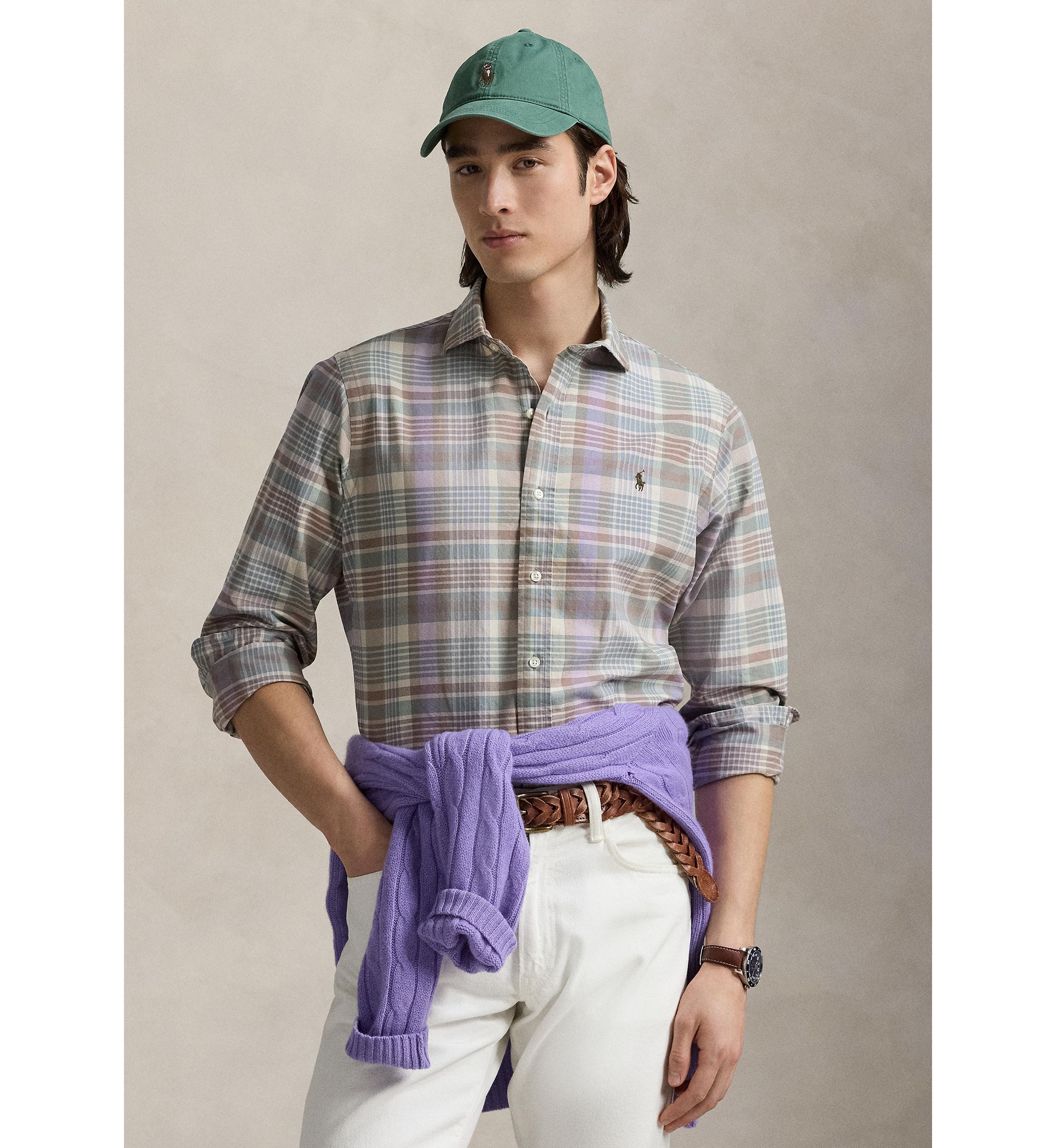 Classic Fit Plaid Oxford Shirt