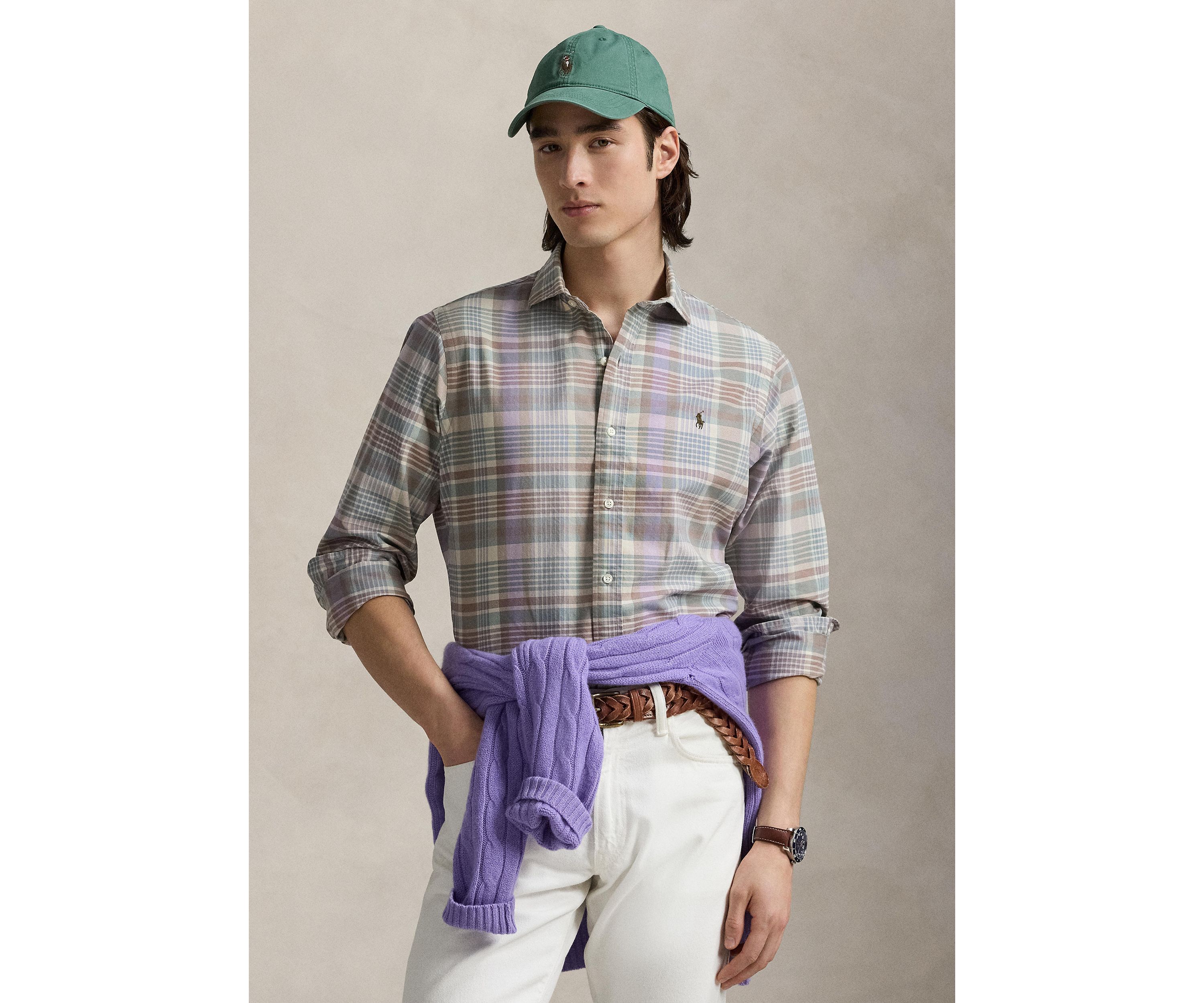 Classic Fit Plaid Oxford Shirt