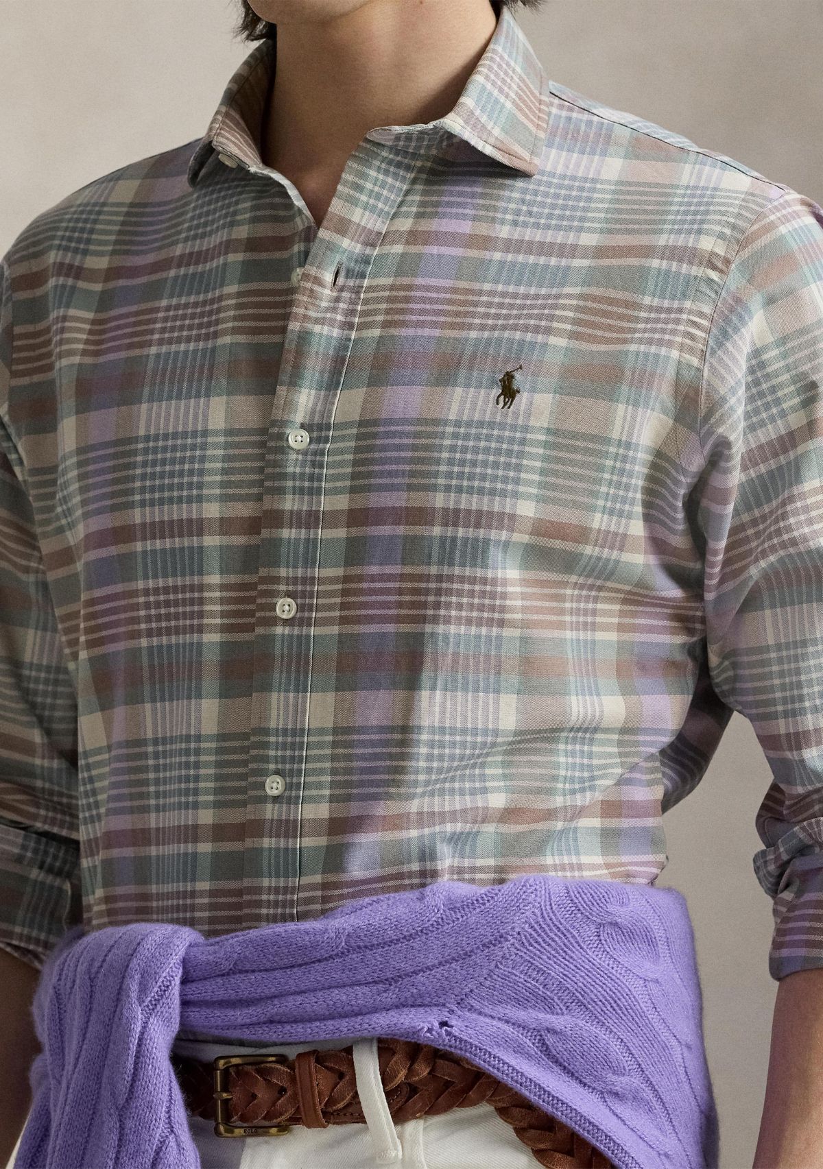 Classic Fit Plaid Oxford Shirt