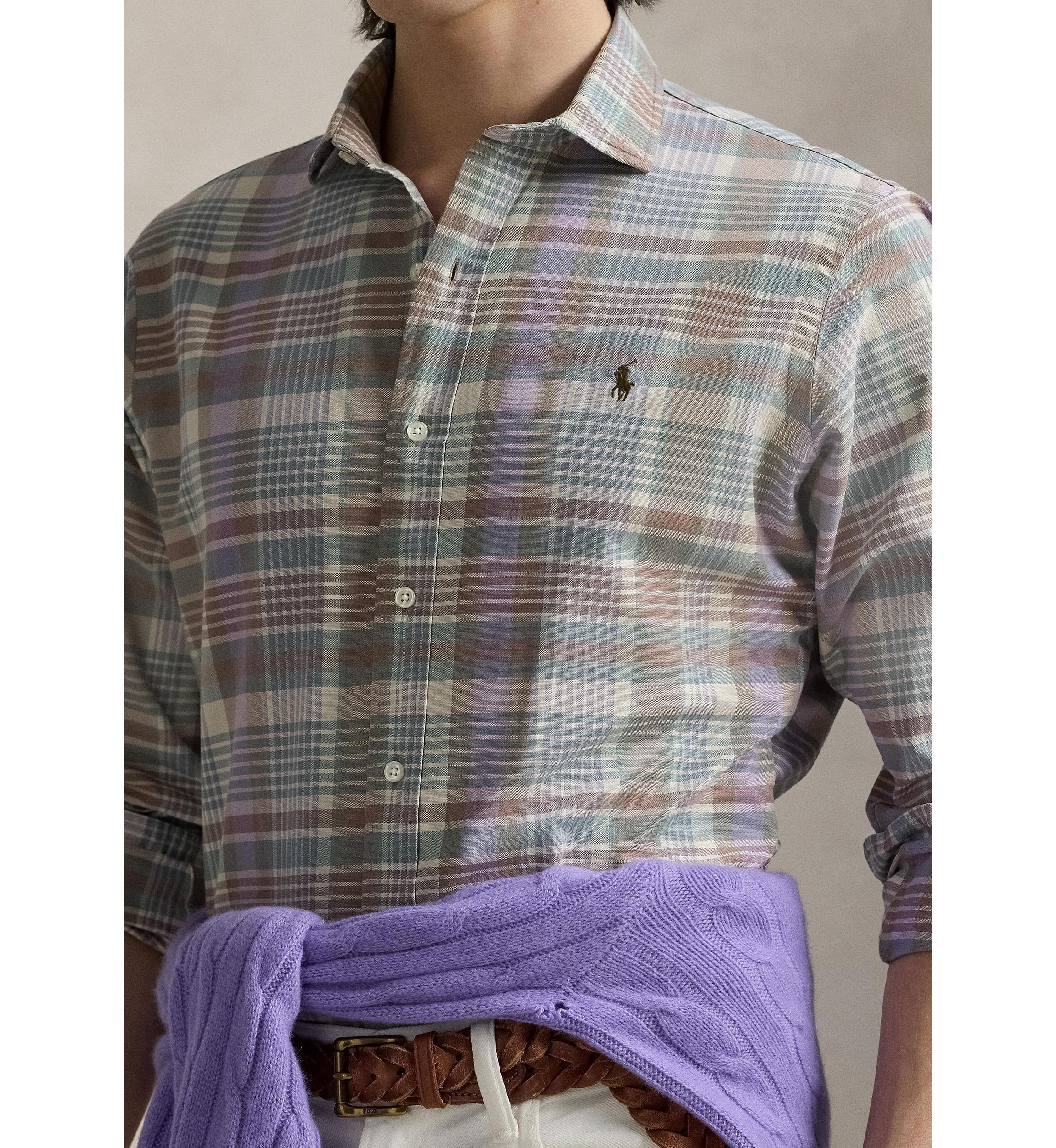 Classic Fit Plaid Oxford Shirt