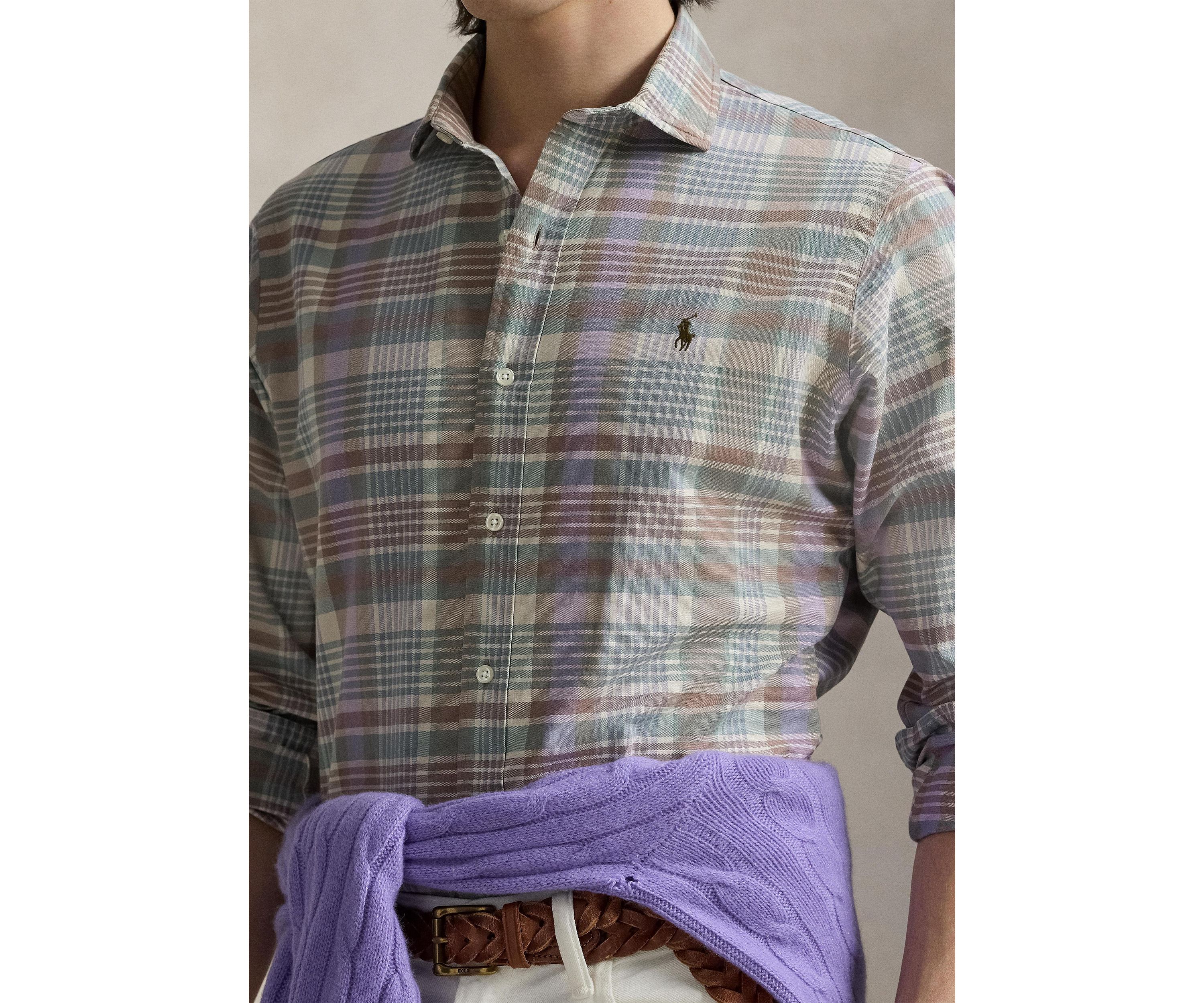 Classic Fit Plaid Oxford Shirt