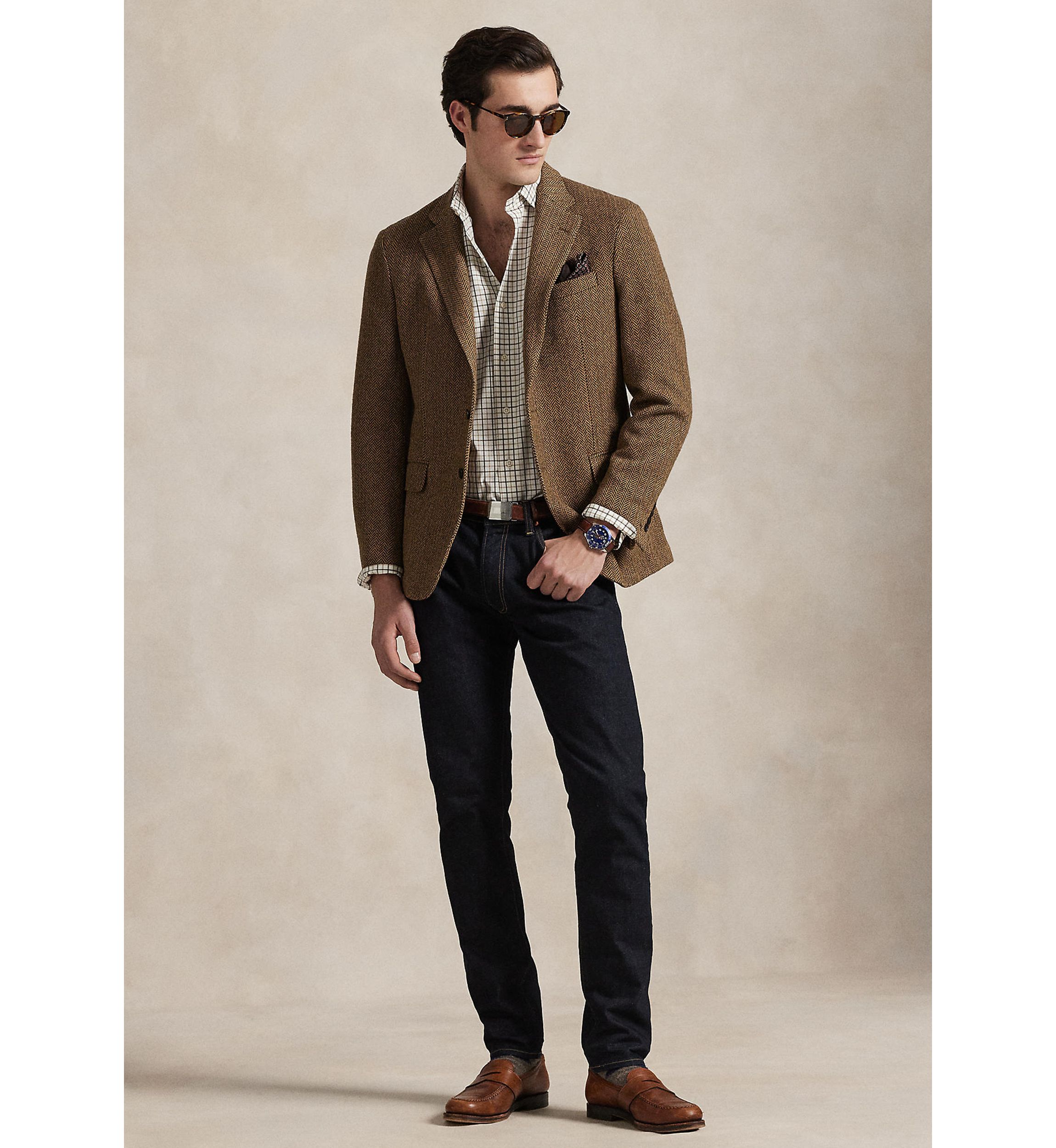 Classic Fit Plaid Stretch Poplin Shirt