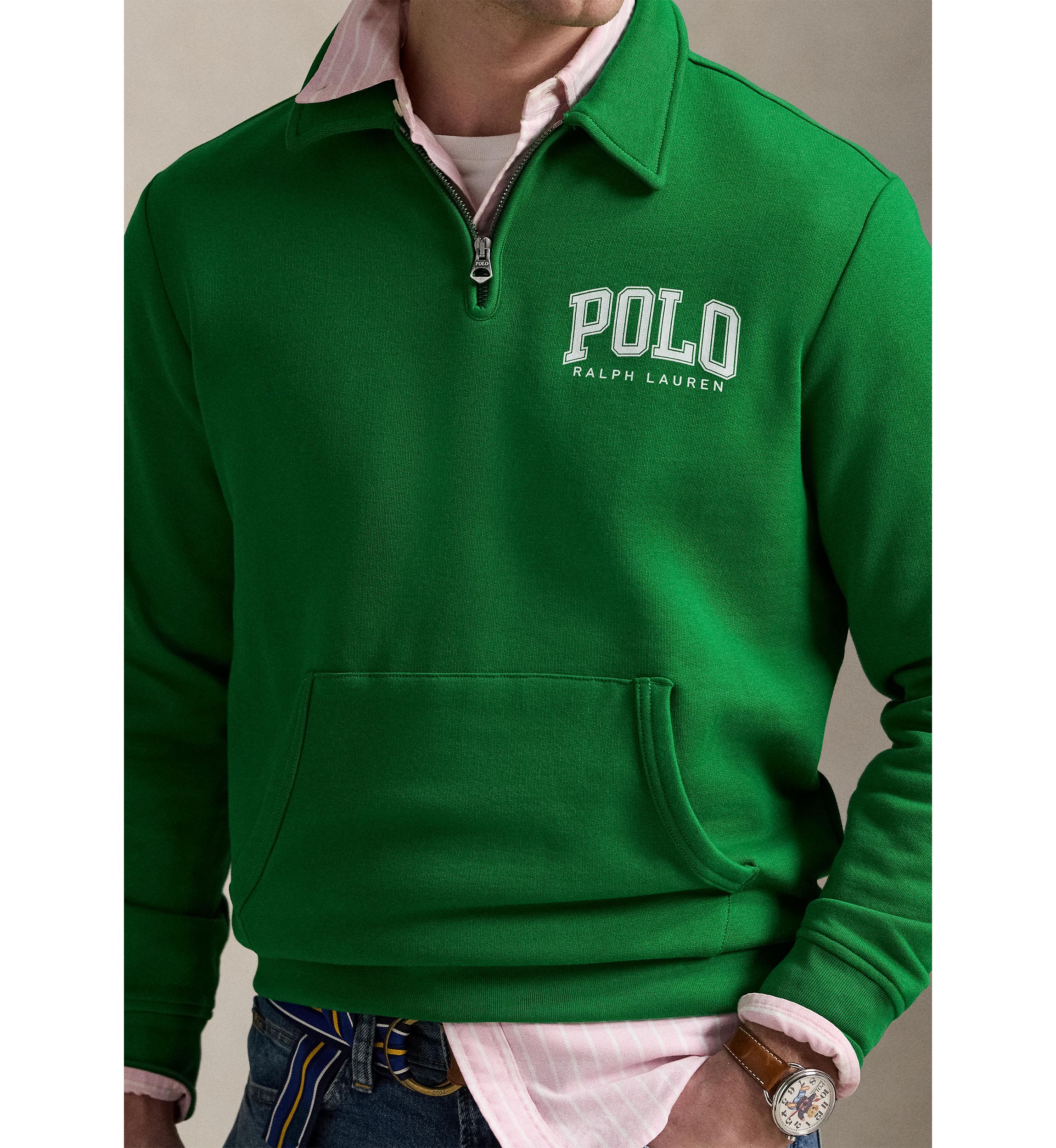 Logo Fleece Collared Sweatshirt