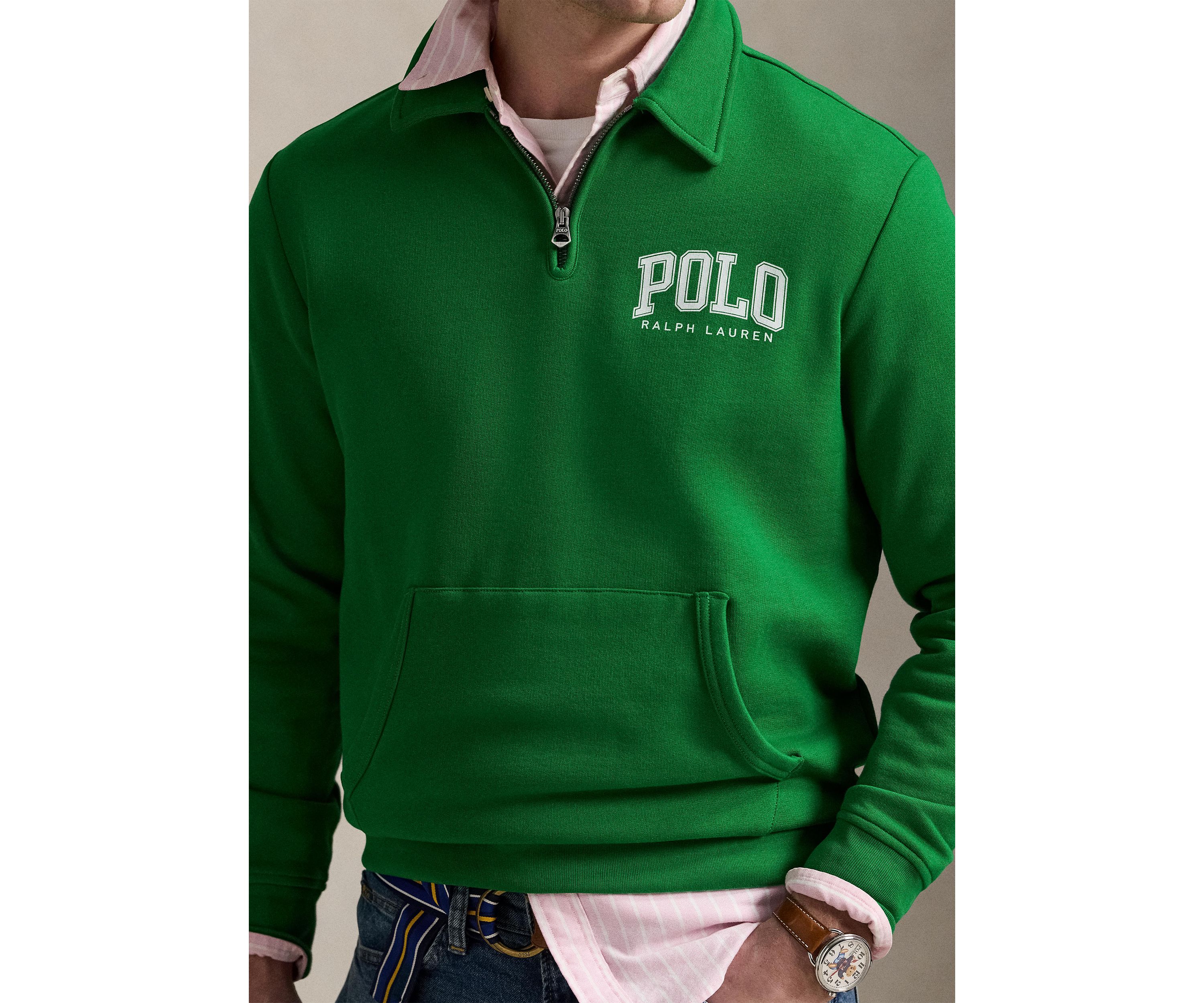 Logo Fleece Collared Sweatshirt