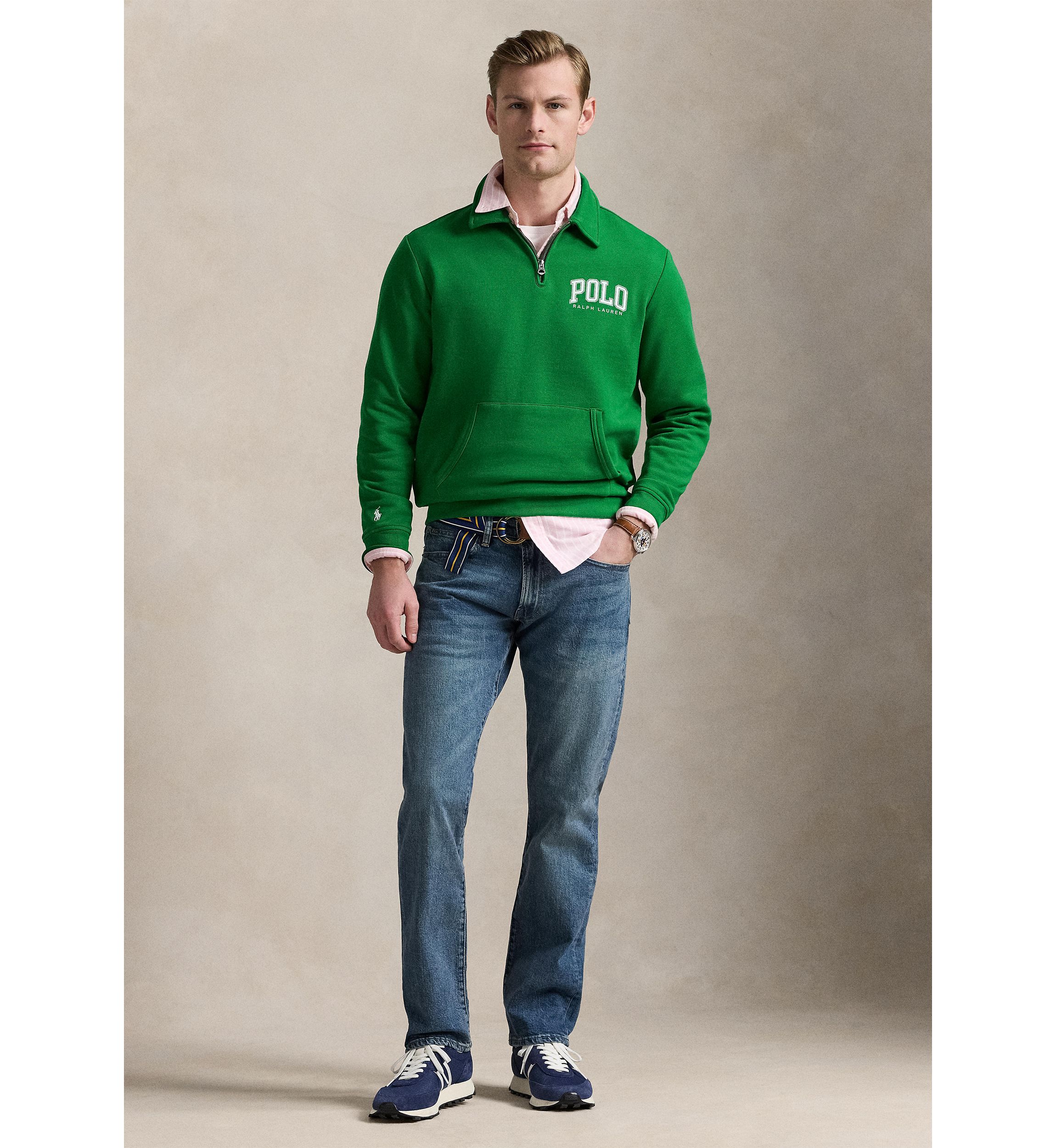 Logo Fleece Collared Sweatshirt