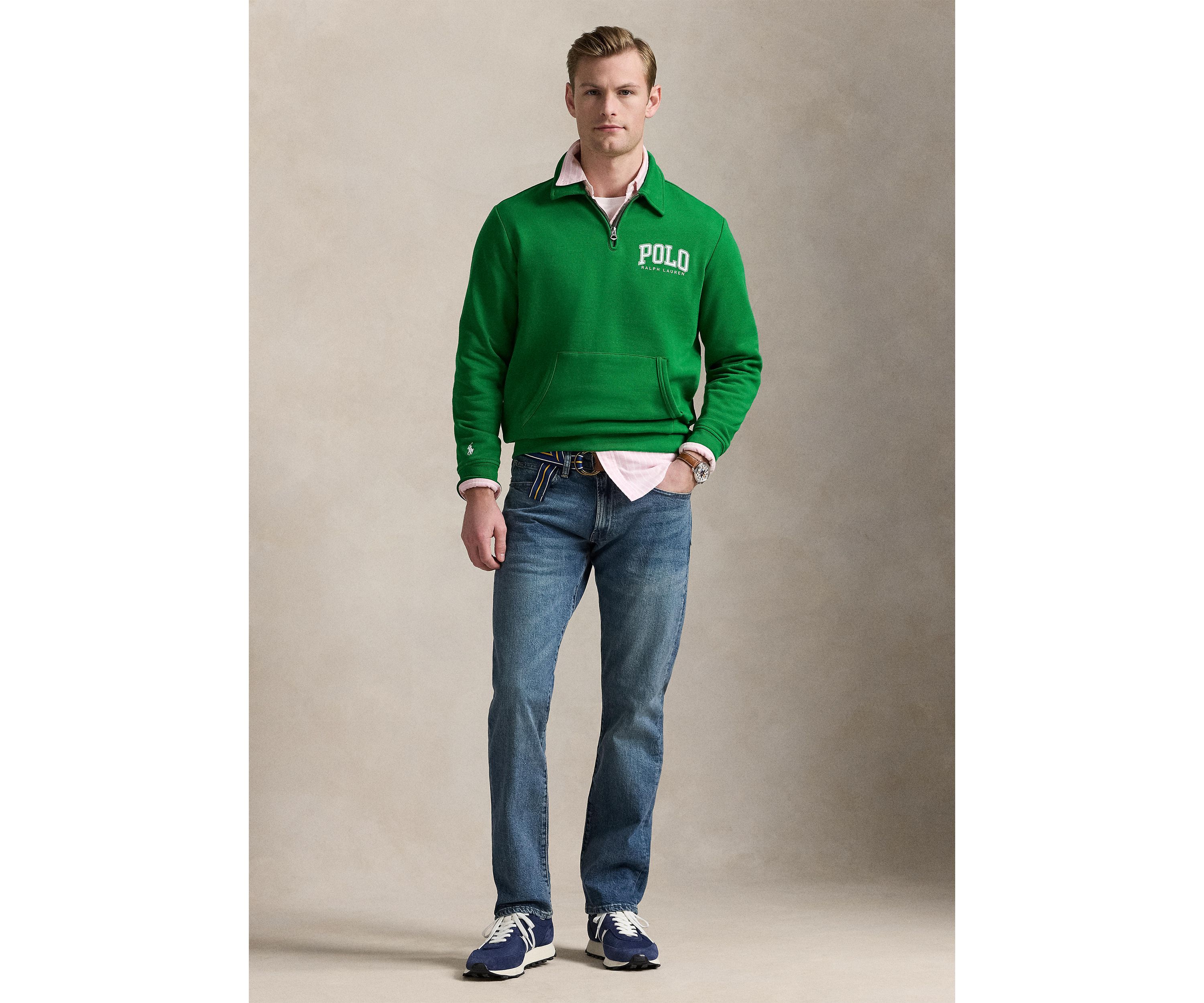 Logo Fleece Collared Sweatshirt