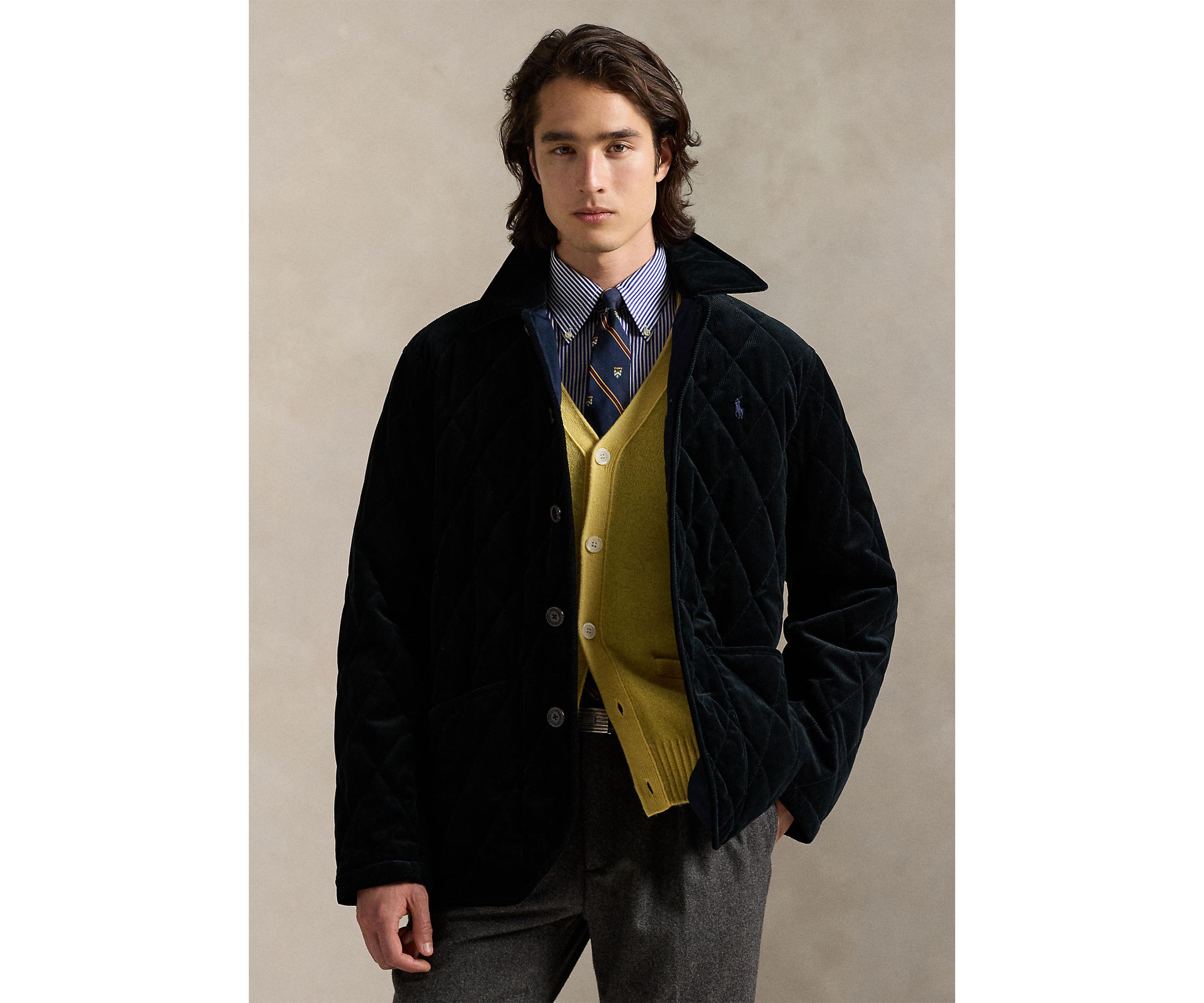 Quilted Corduroy Car Coat