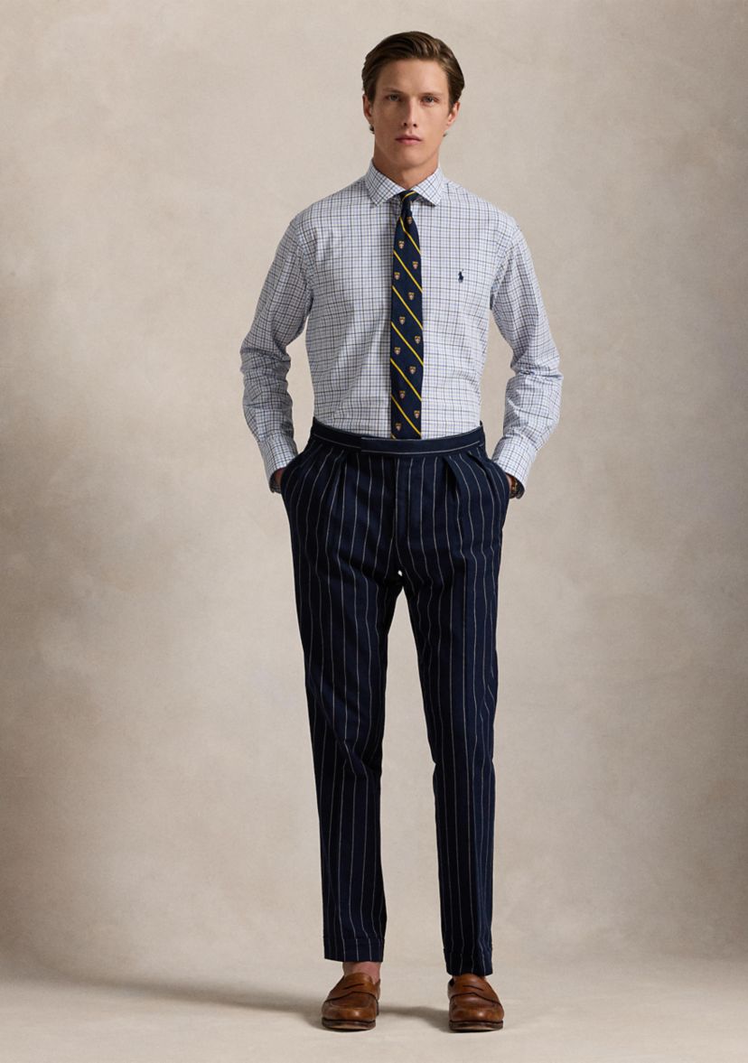 Slim Fit Stretch Poplin Long Sleeve Woven Shirt