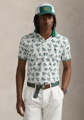 Polo Ralph Lauren Men's Classic Fit Print Mesh Polo Shirt, White, Large