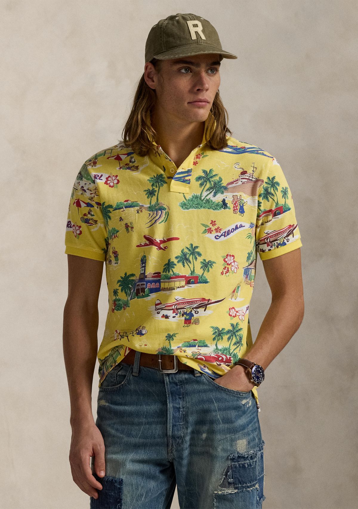 Classic Fit Polo Bear Mesh Polo Shirt