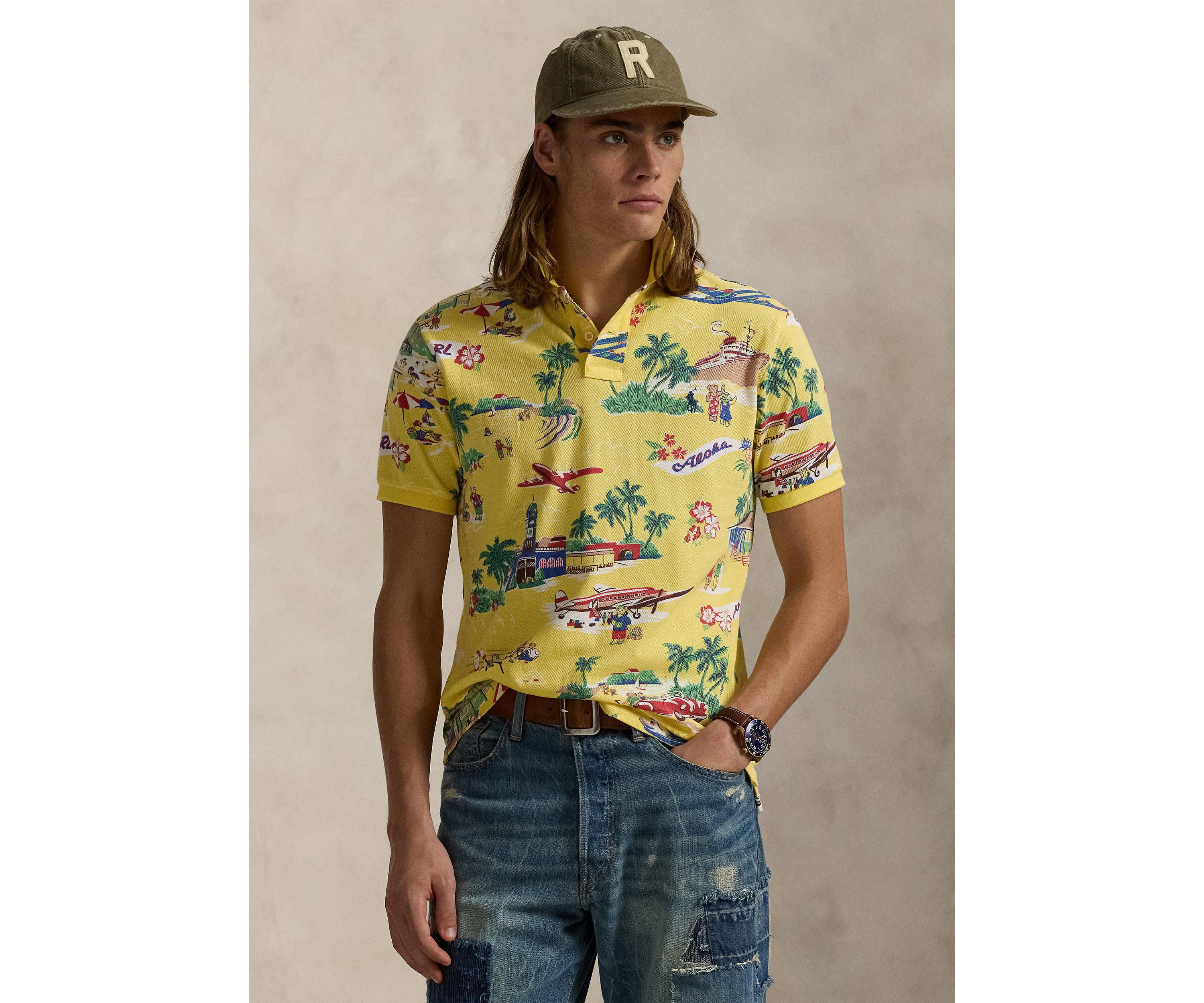 Classic Fit Polo Bear Mesh Polo Shirt