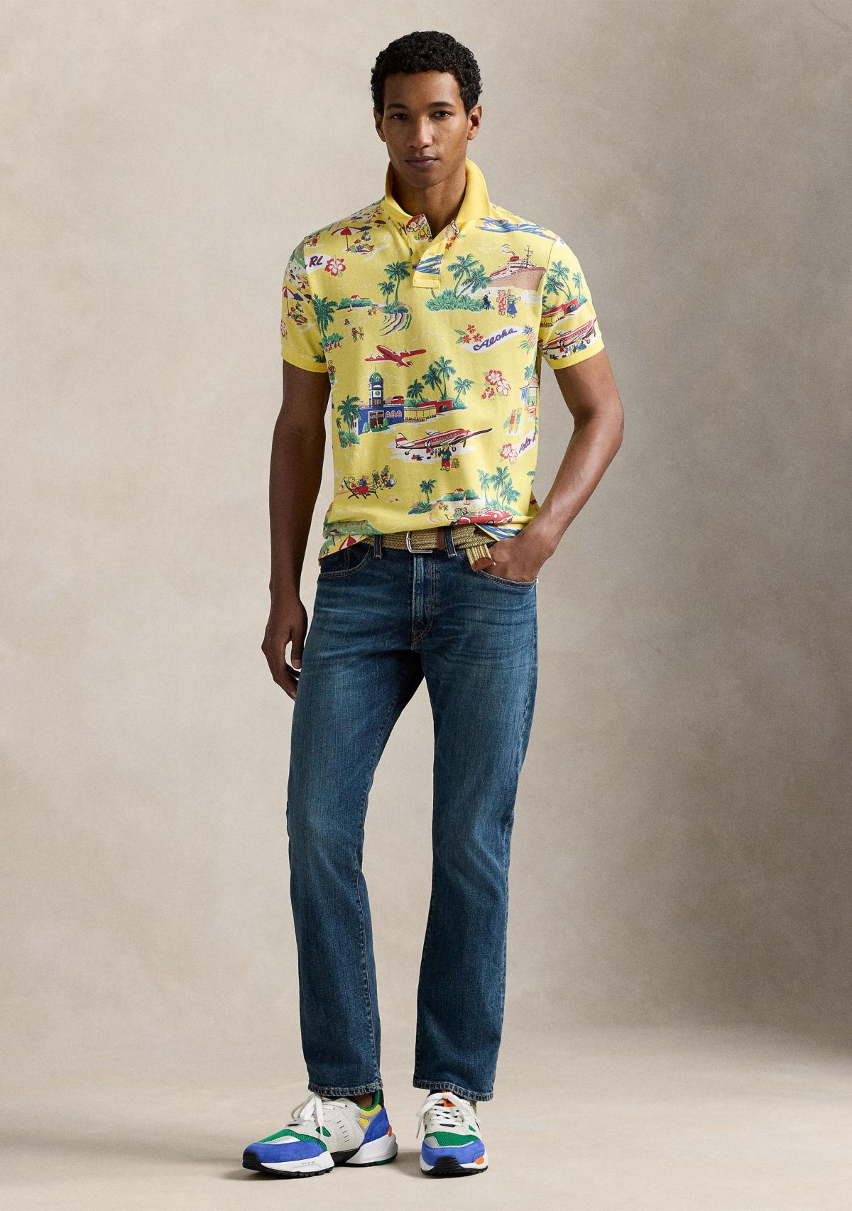 Classic Fit Polo Bear Mesh Polo Shirt