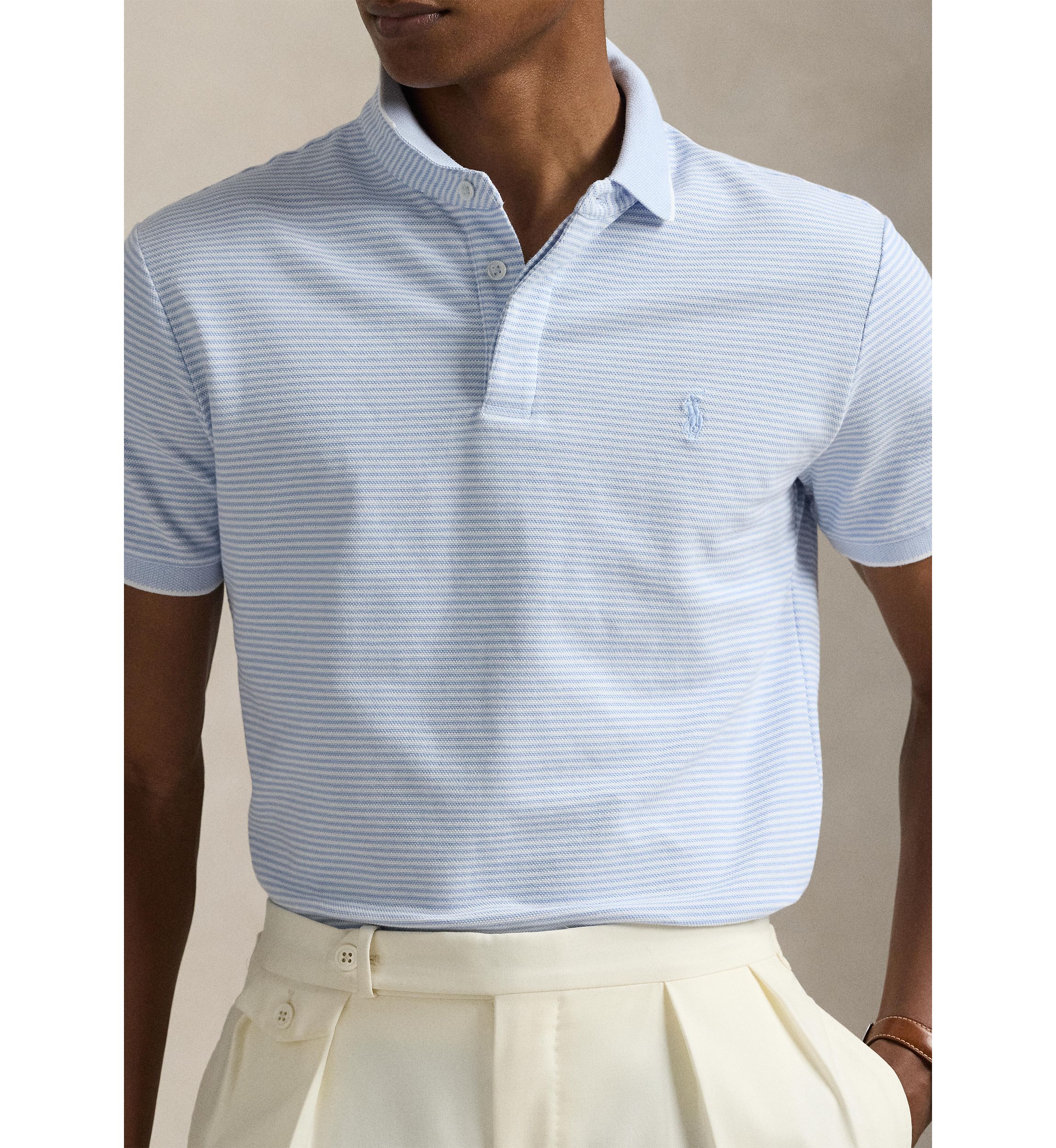 Classic Fit Stretch Oxford Mesh Polo Shirt