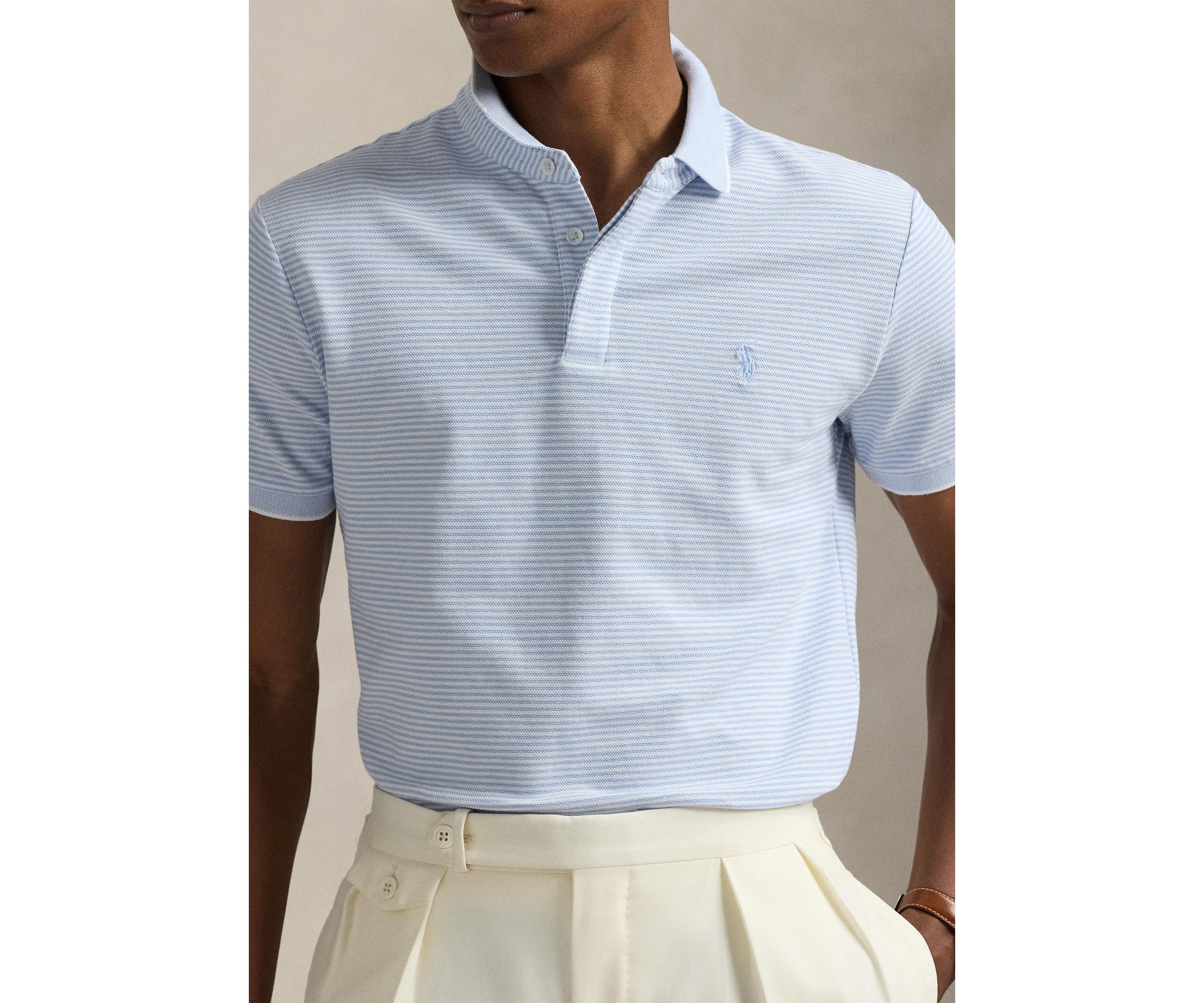 Classic Fit Stretch Oxford Mesh Polo Shirt