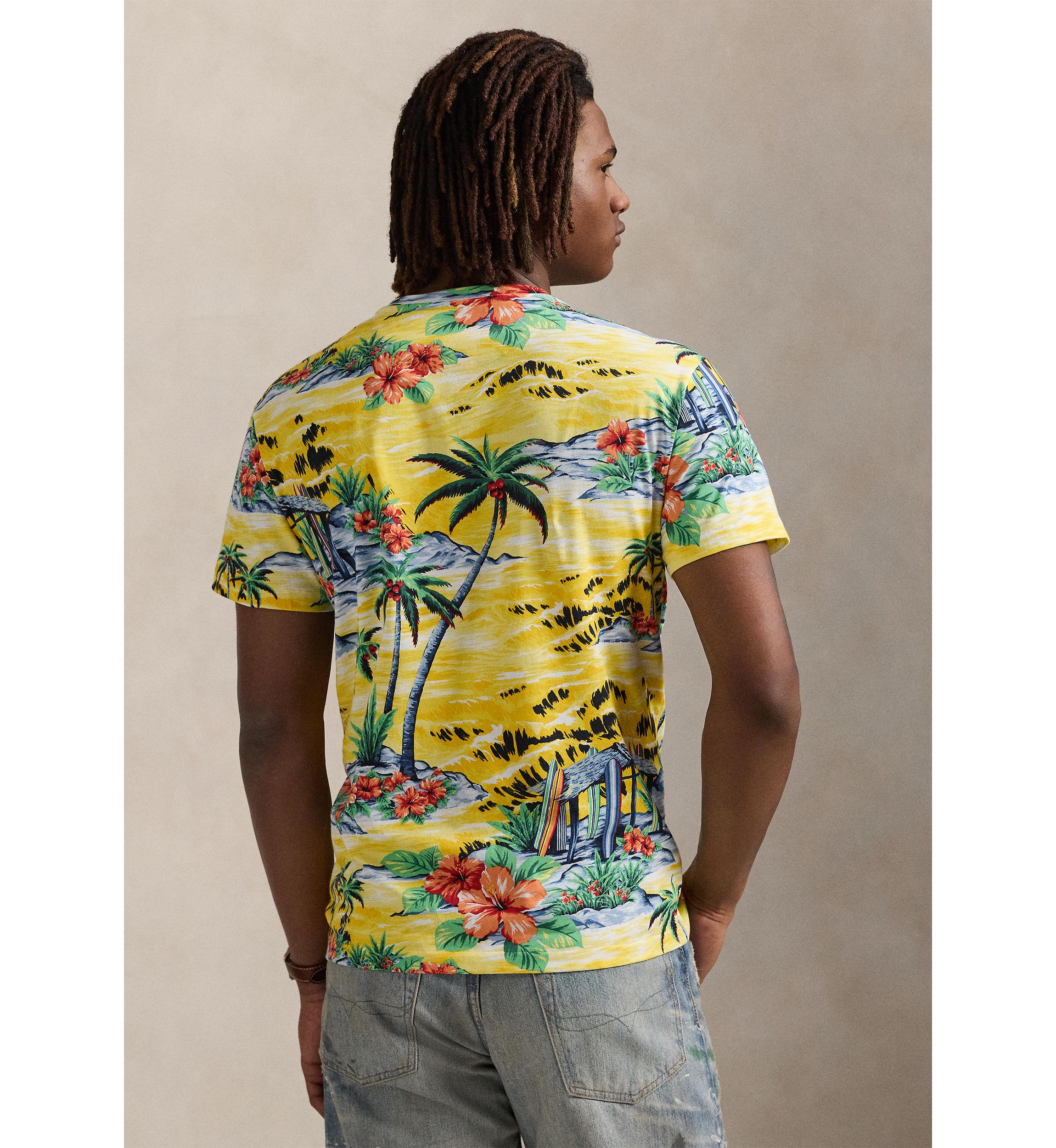Classic Fit Beach Print Jersey T-Shirt