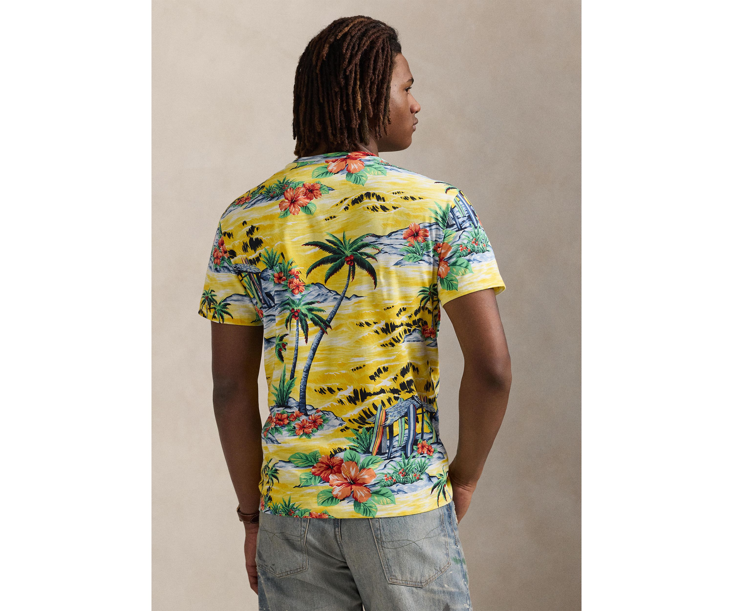 Classic Fit Beach Print Jersey T-Shirt