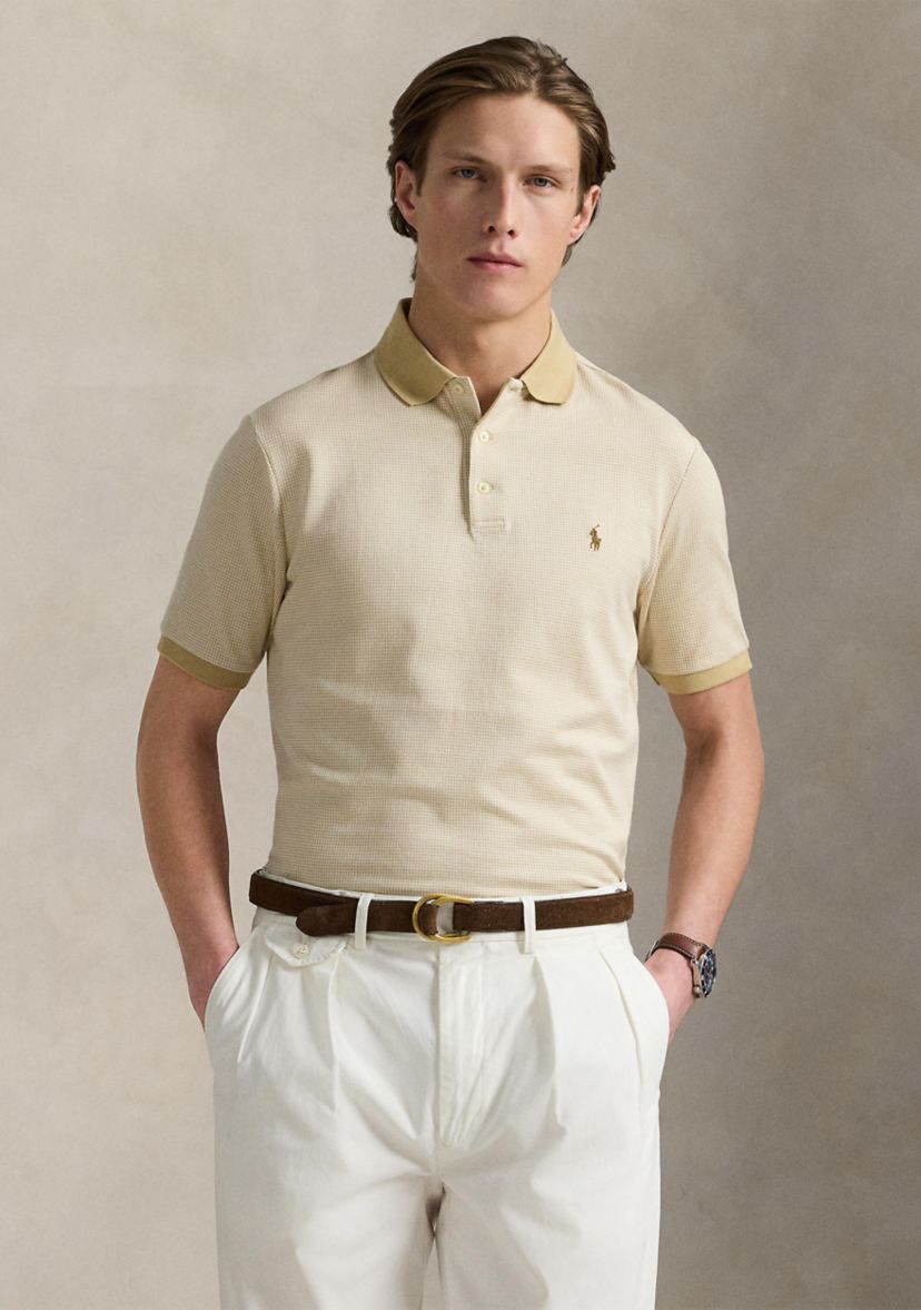 Classic Houndstooth Jersey Polo Shirt