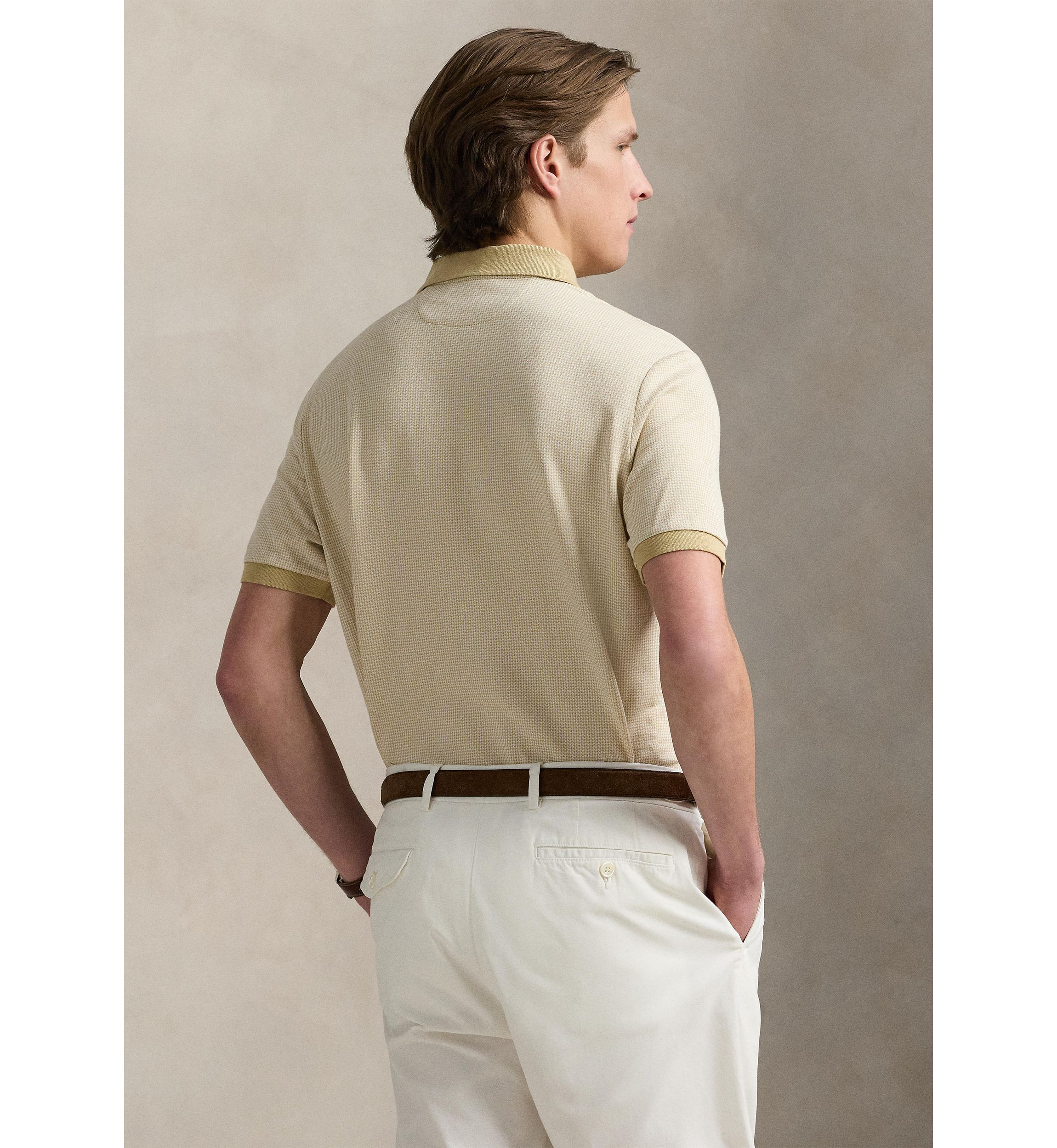 Classic Houndstooth Jersey Polo Shirt