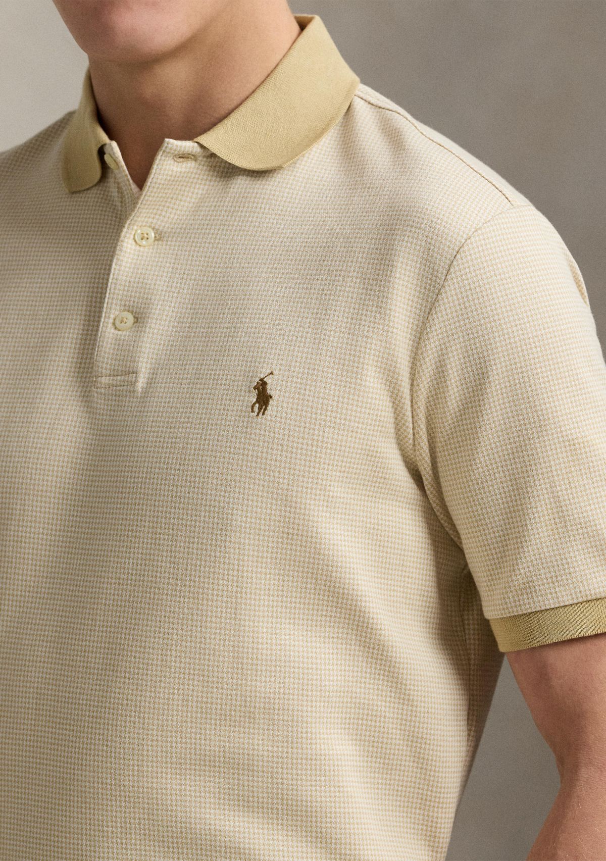 Classic Houndstooth Jersey Polo Shirt