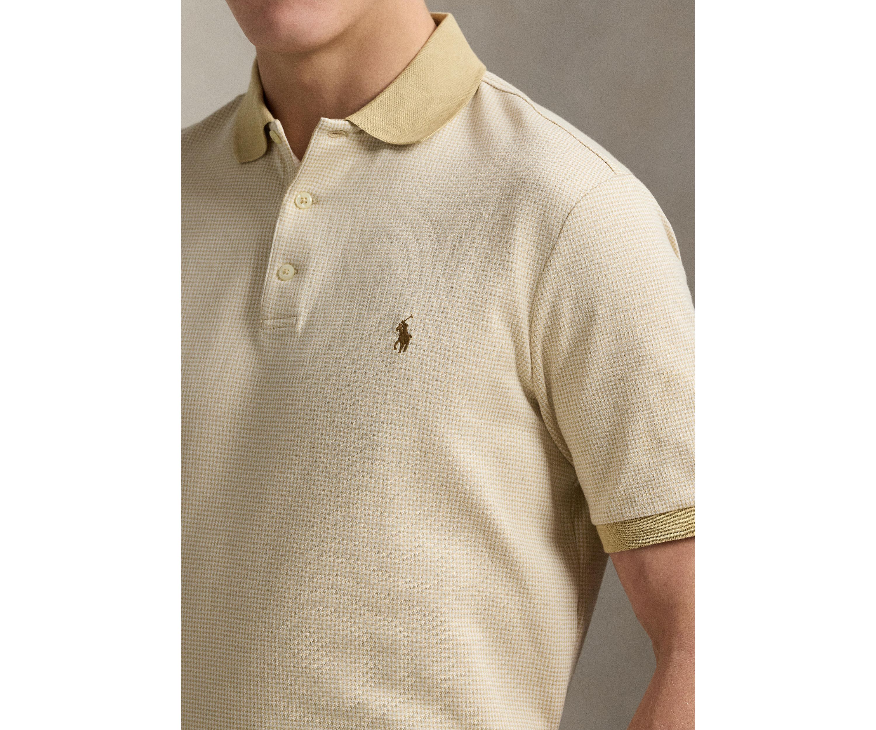 Classic Houndstooth Jersey Polo Shirt
