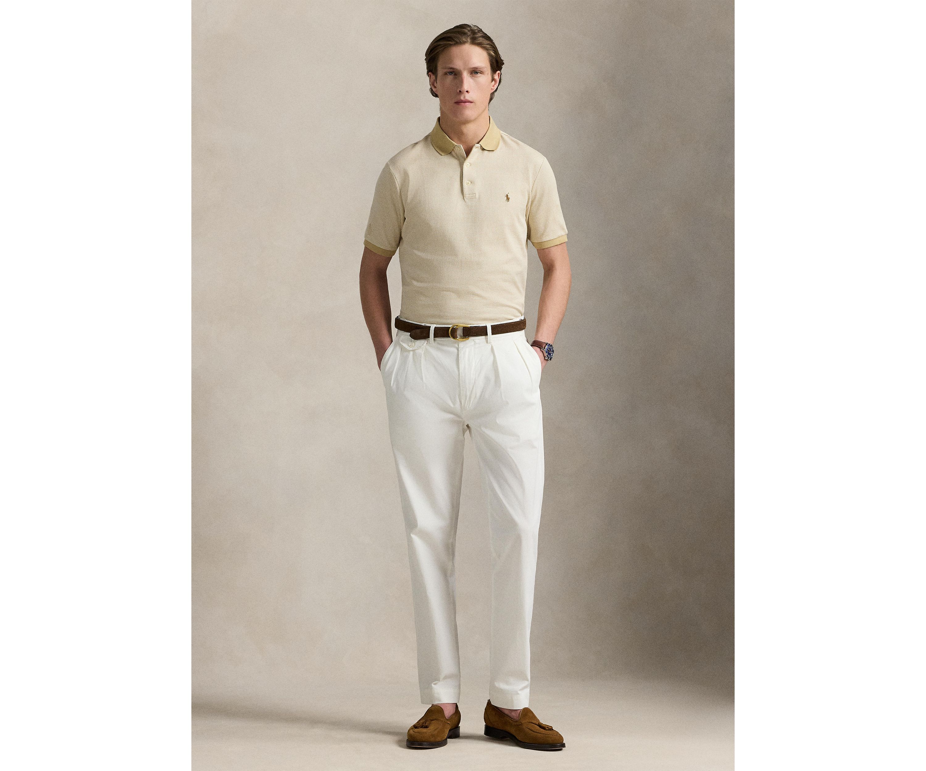 Classic Houndstooth Jersey Polo Shirt