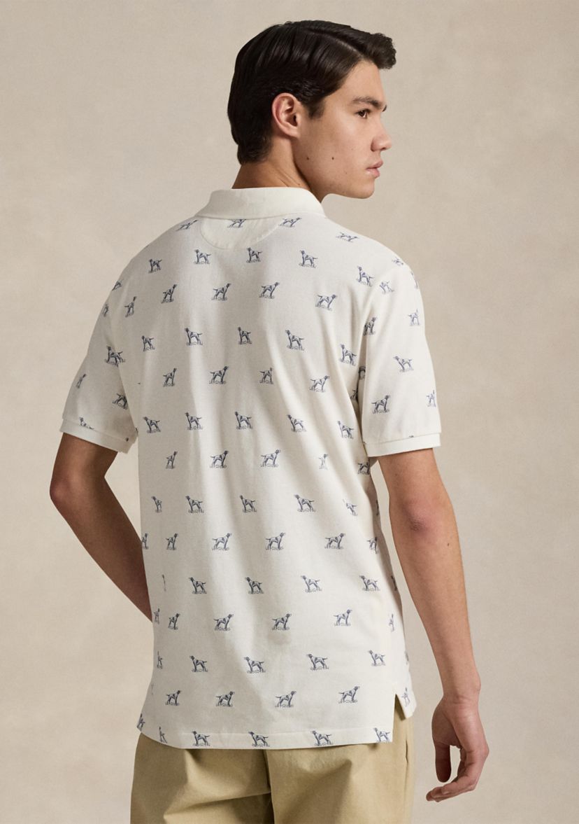 Classic Fit Dog-Print Mesh Polo Shirt