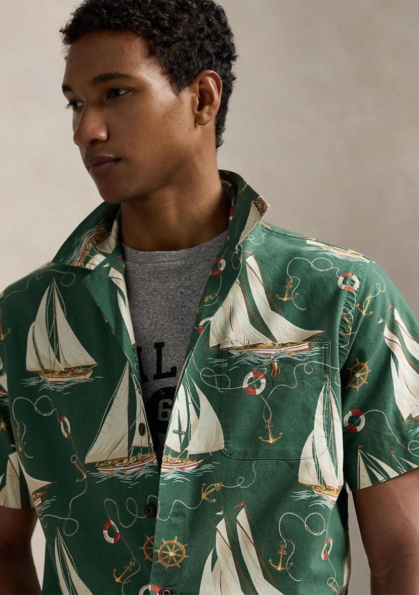 Classic Fit Sailboat Oxford Camp Shirt