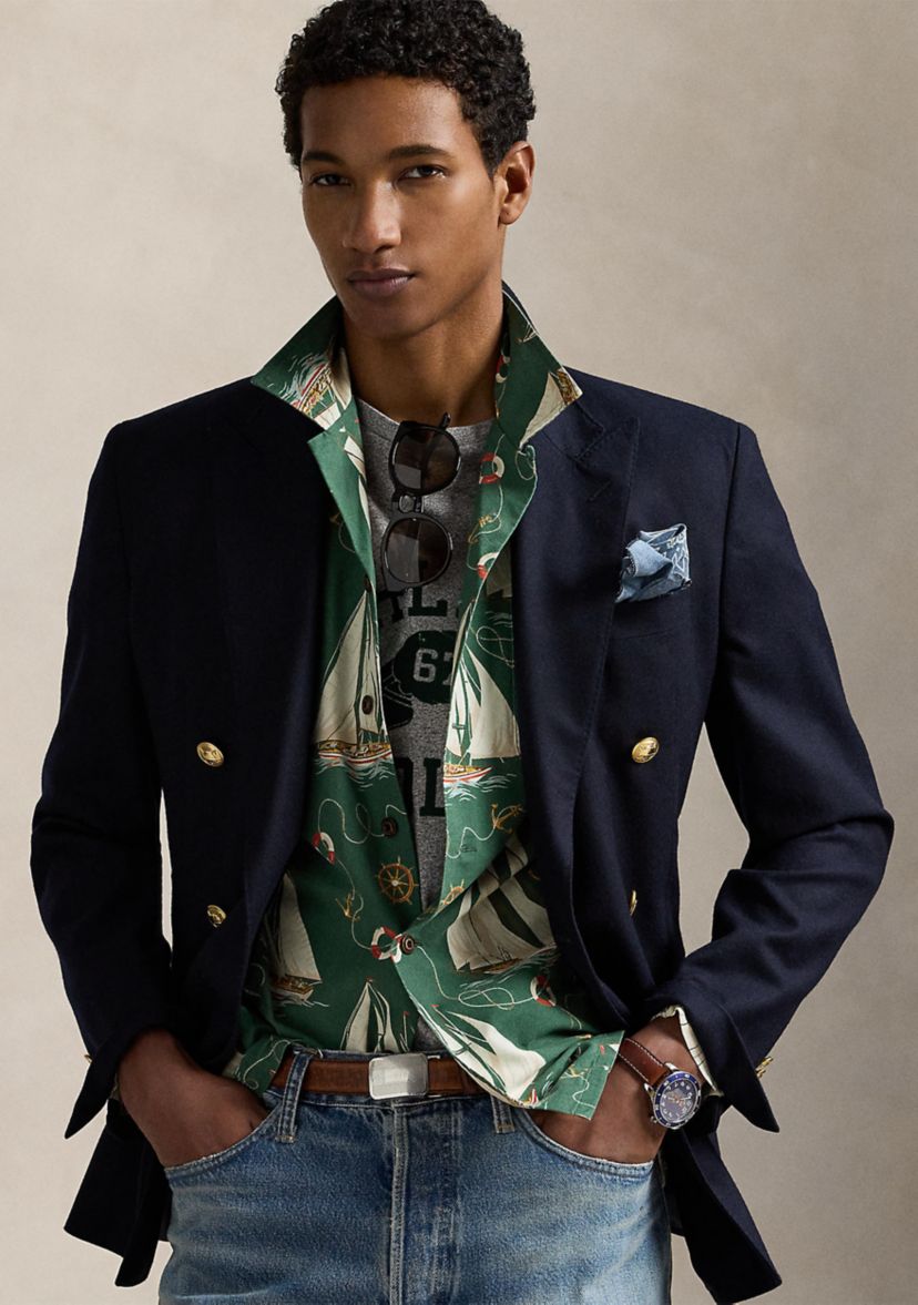 Classic Fit Sailboat Oxford Camp Shirt