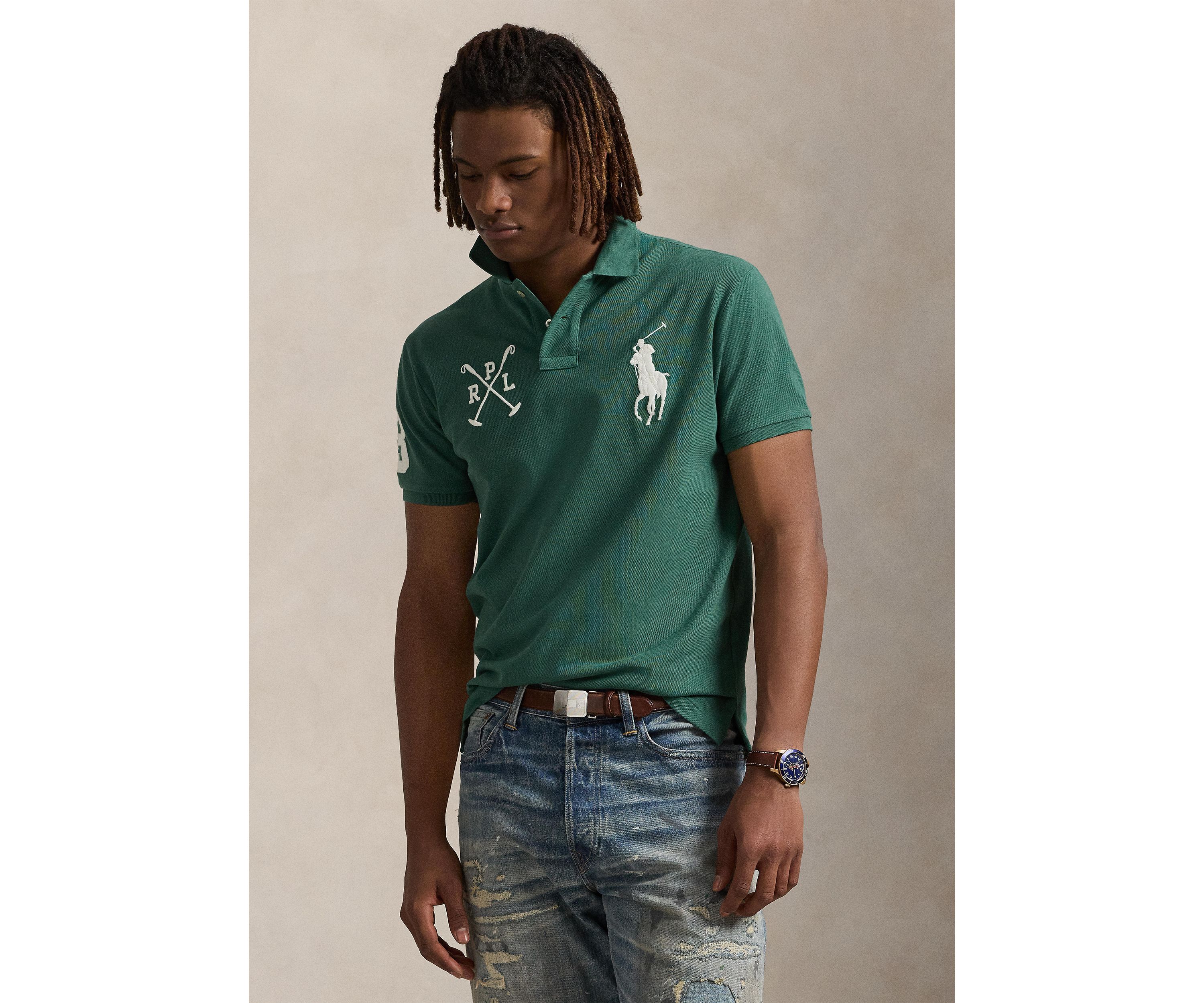 Classic Fit Big Pony Mesh Polo Shirt