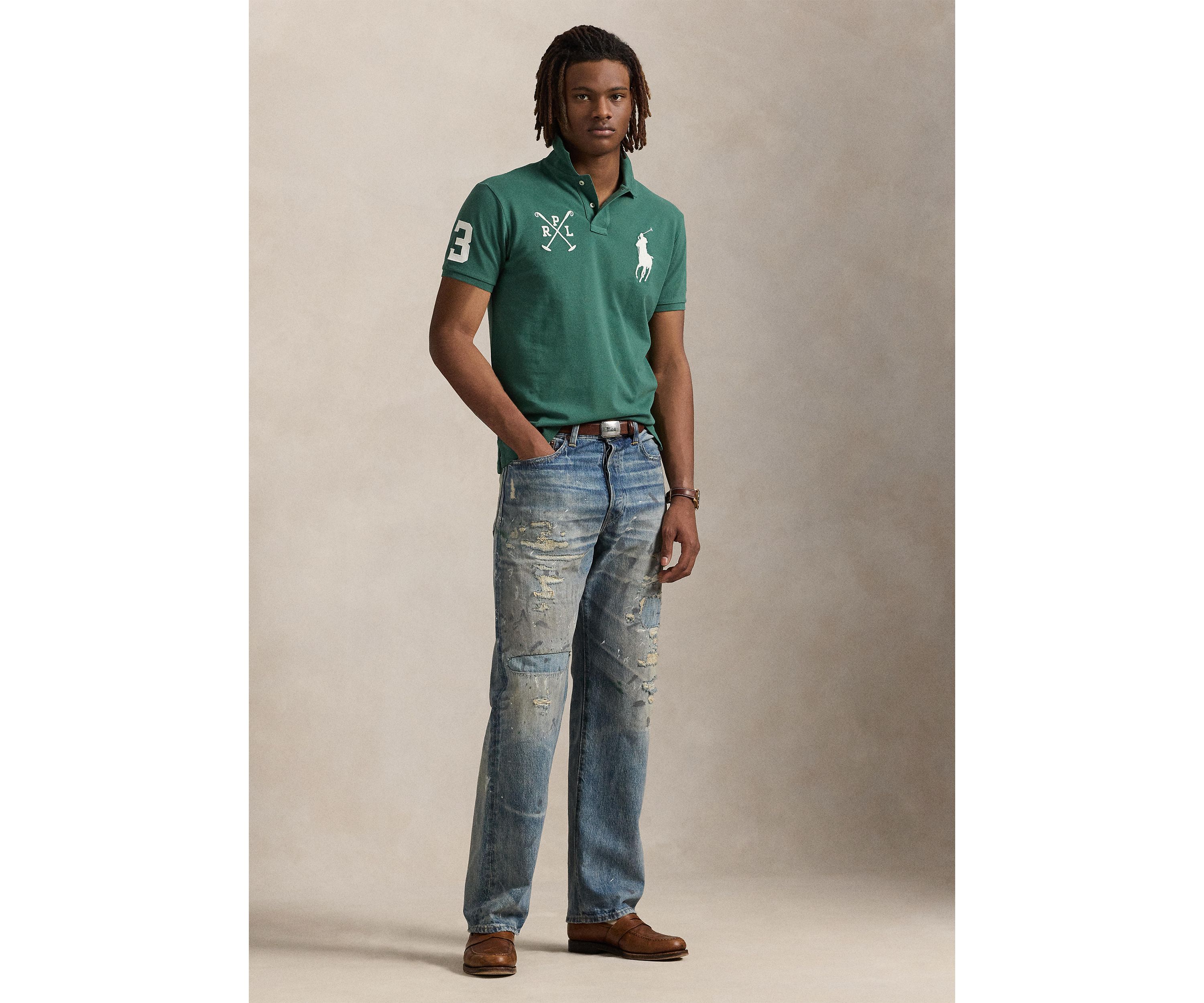Classic Fit Big Pony Mesh Polo Shirt