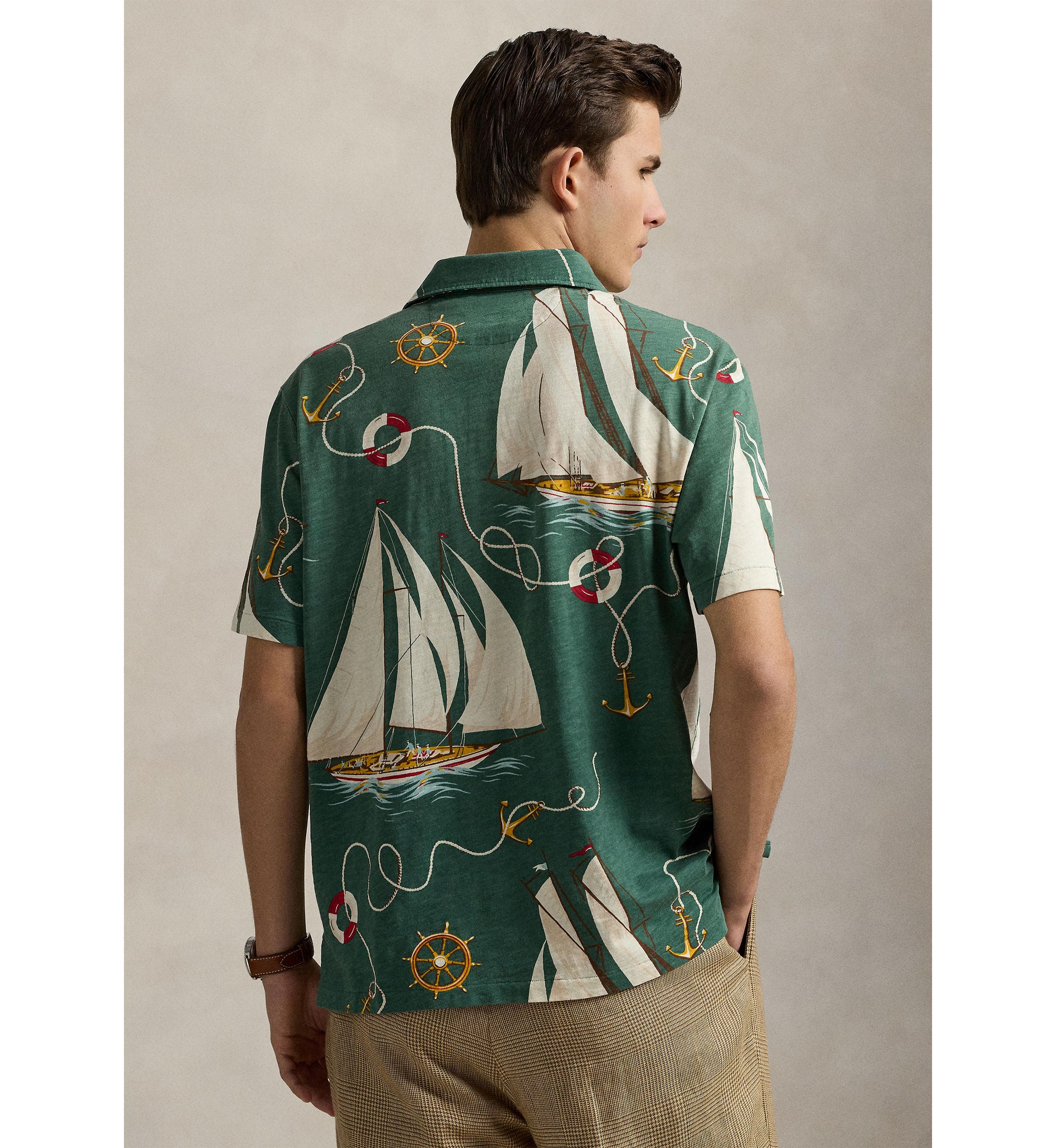 Classic Fit Sailboat Jersey Polo Shirt