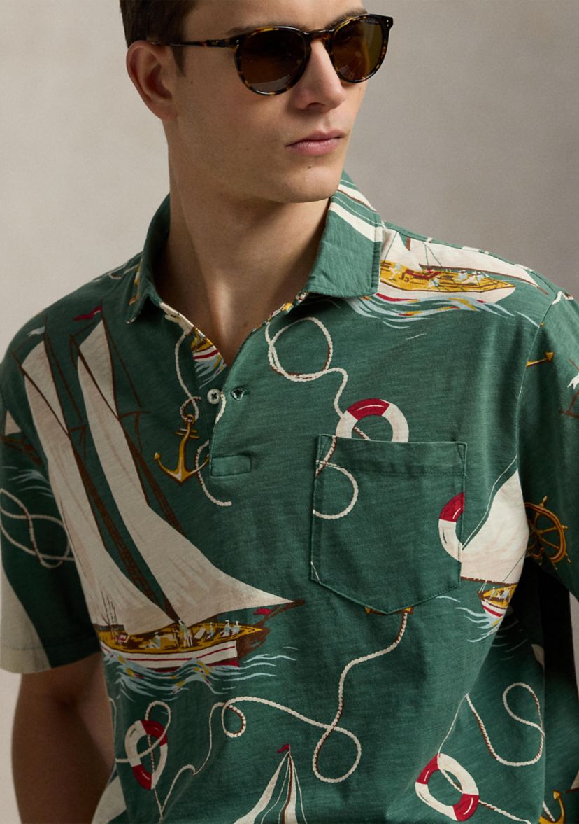 Classic Fit Sailboat Jersey Polo Shirt