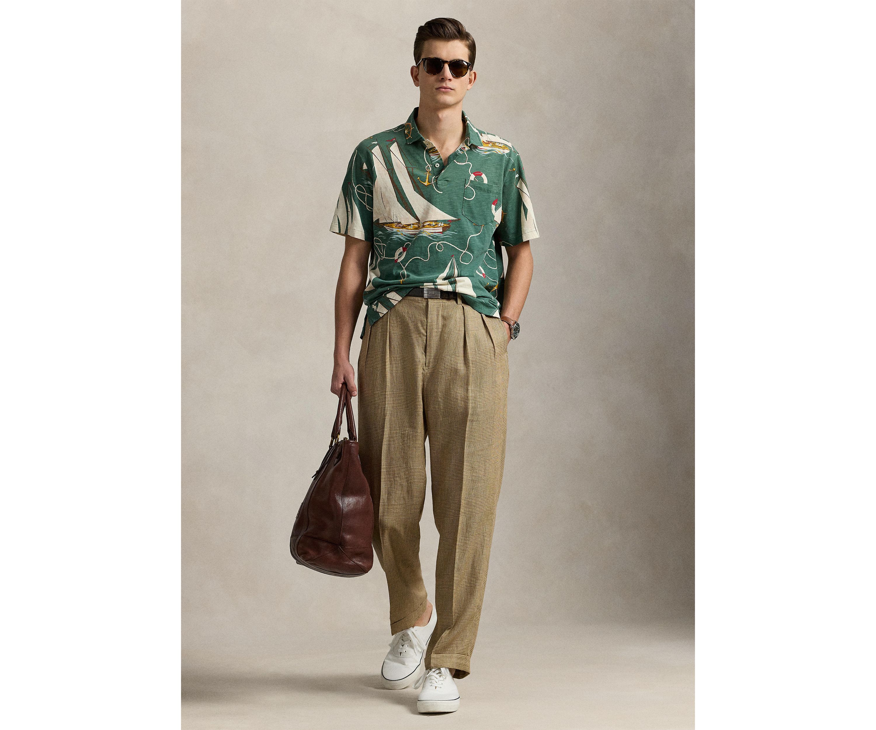 Classic Fit Sailboat Jersey Polo Shirt
