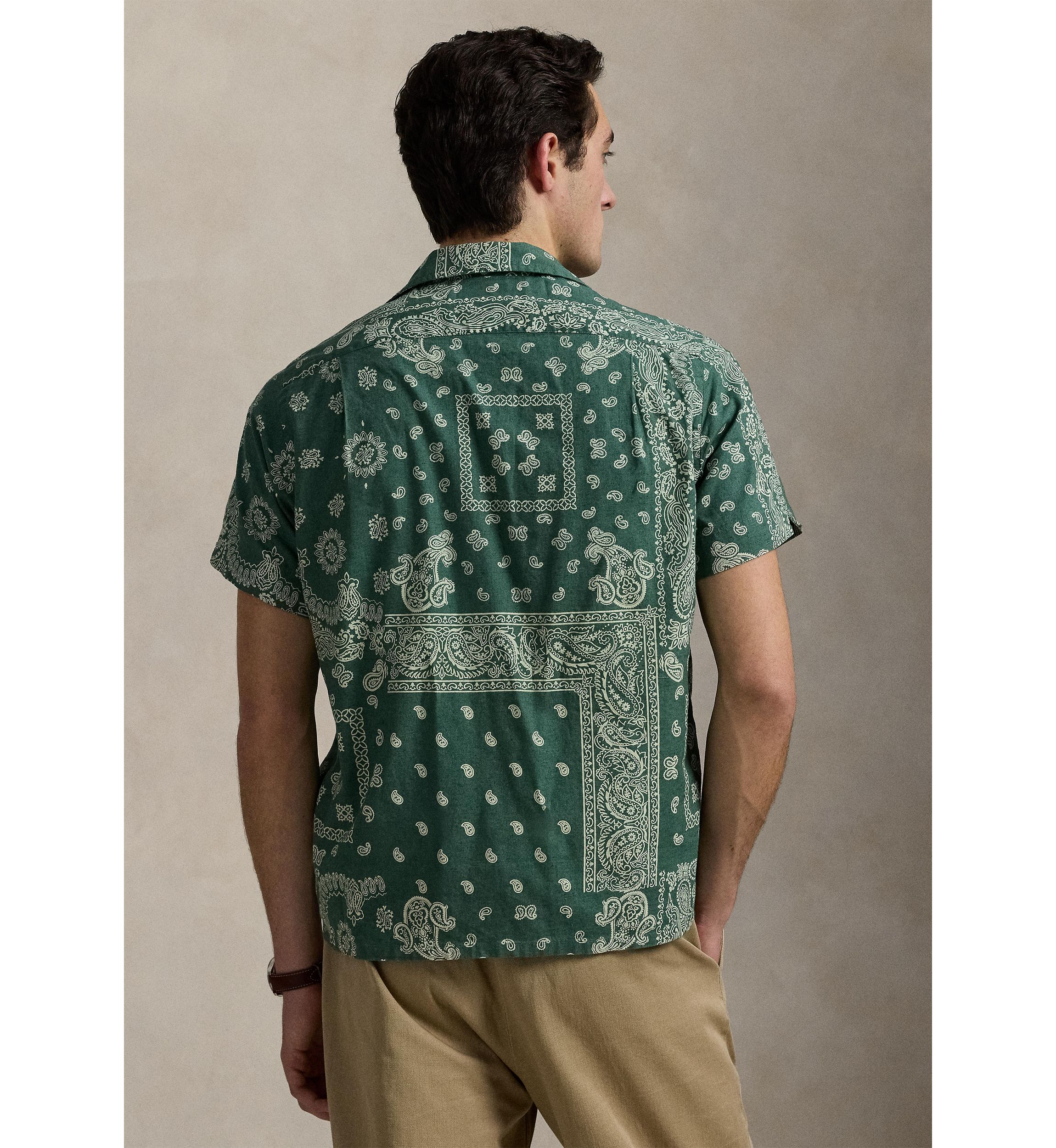 Classic Fit Bandanna-Print Camp Shirt