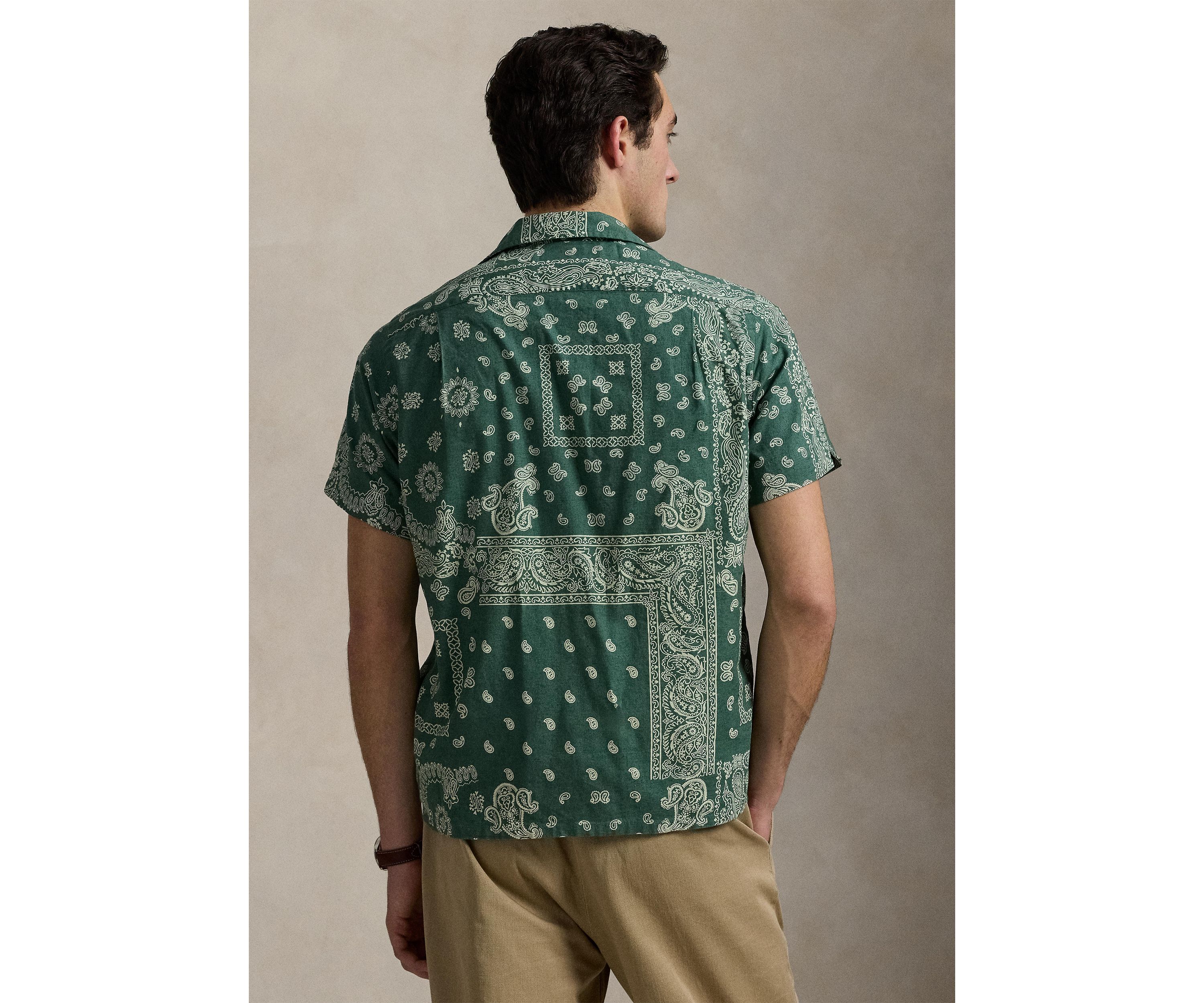 Classic Fit Bandanna-Print Camp Shirt