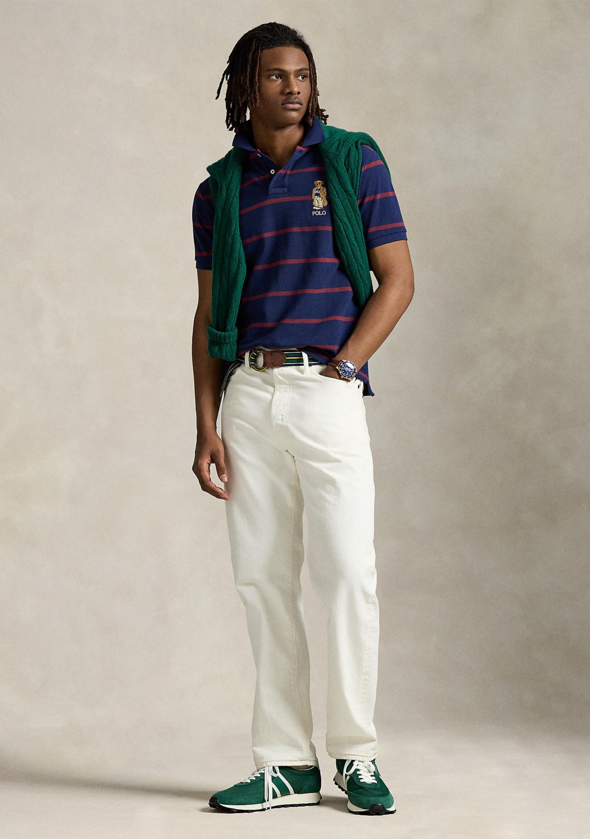 Custom Slim Fit Bear Mesh Polo Shirt