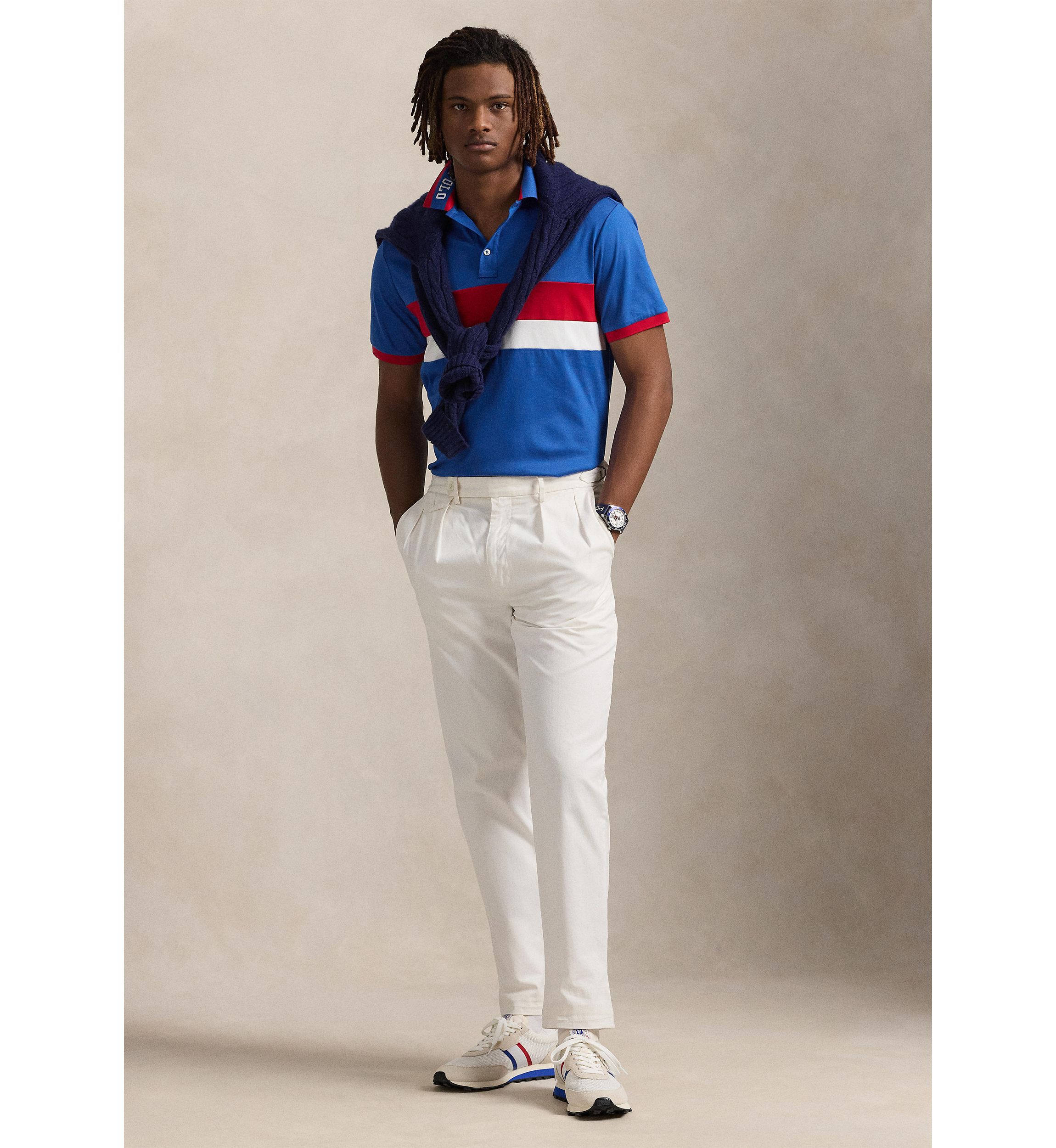 Classic Fit Striped Soft Cotton Polo Shirt