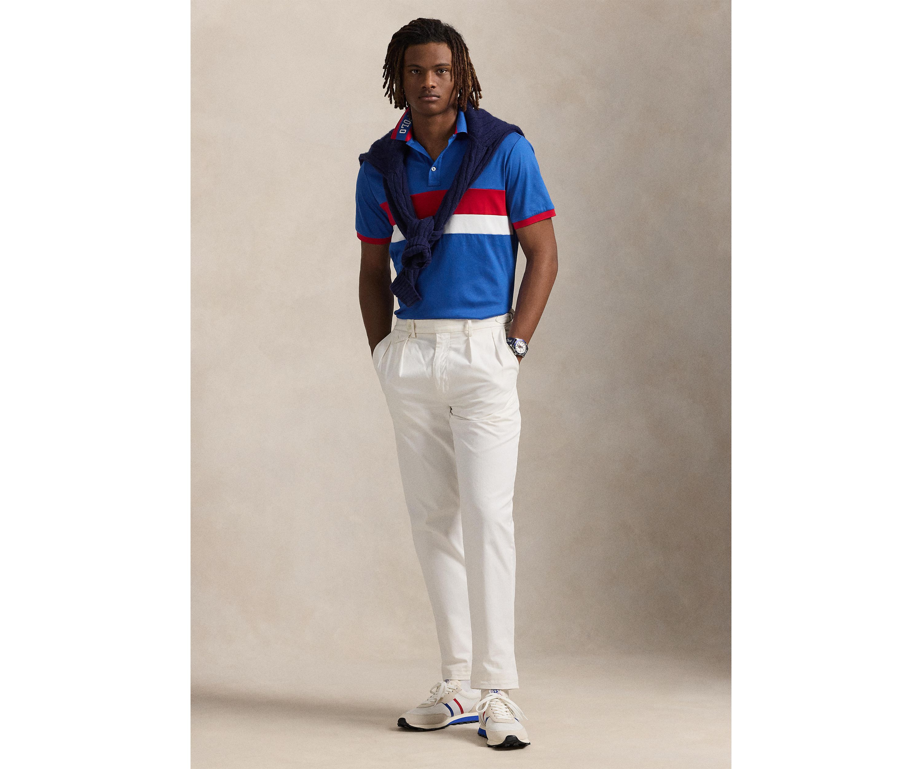 Classic Fit Striped Soft Cotton Polo Shirt