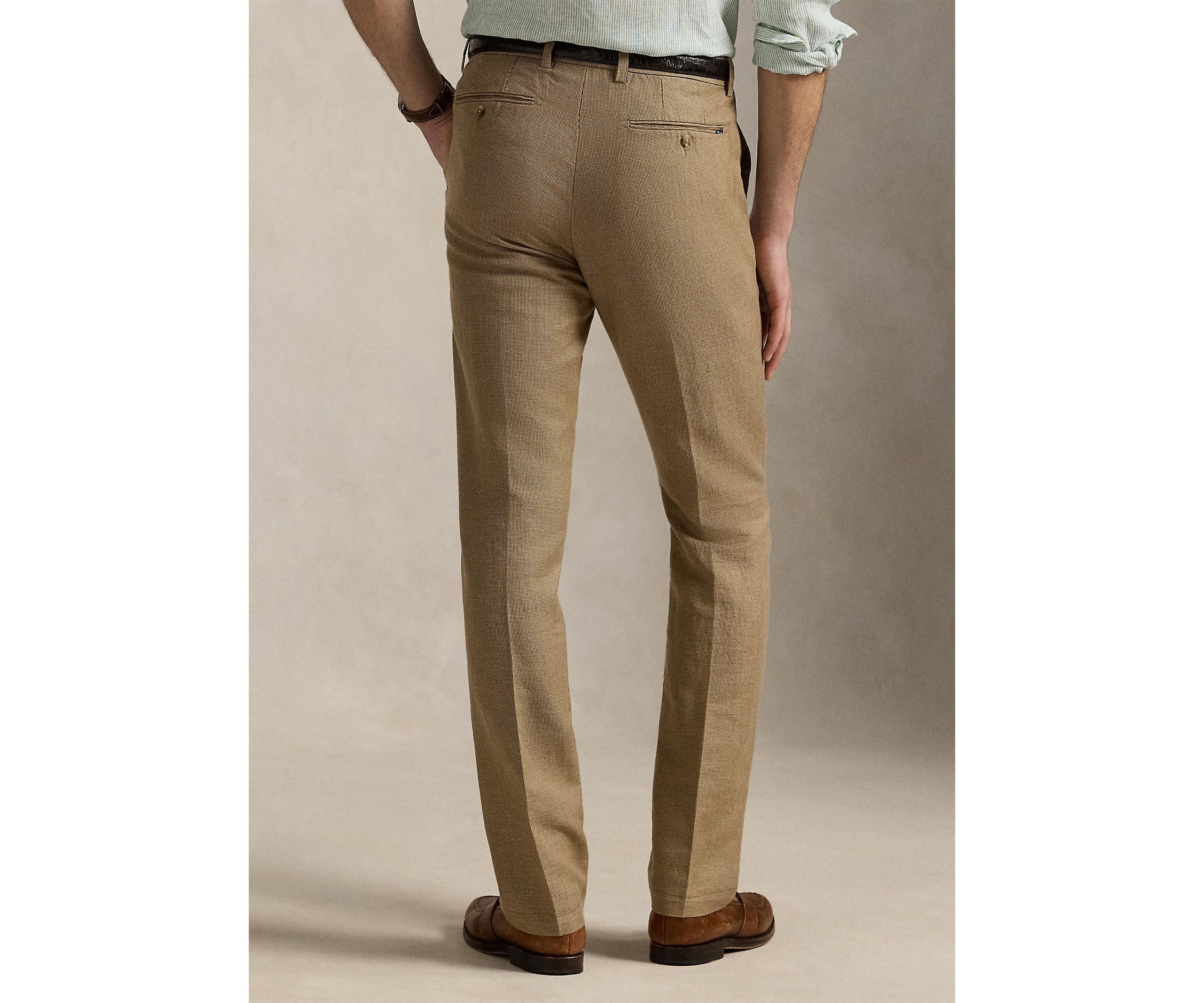 Straight Fit Houndstooth Twill Pants