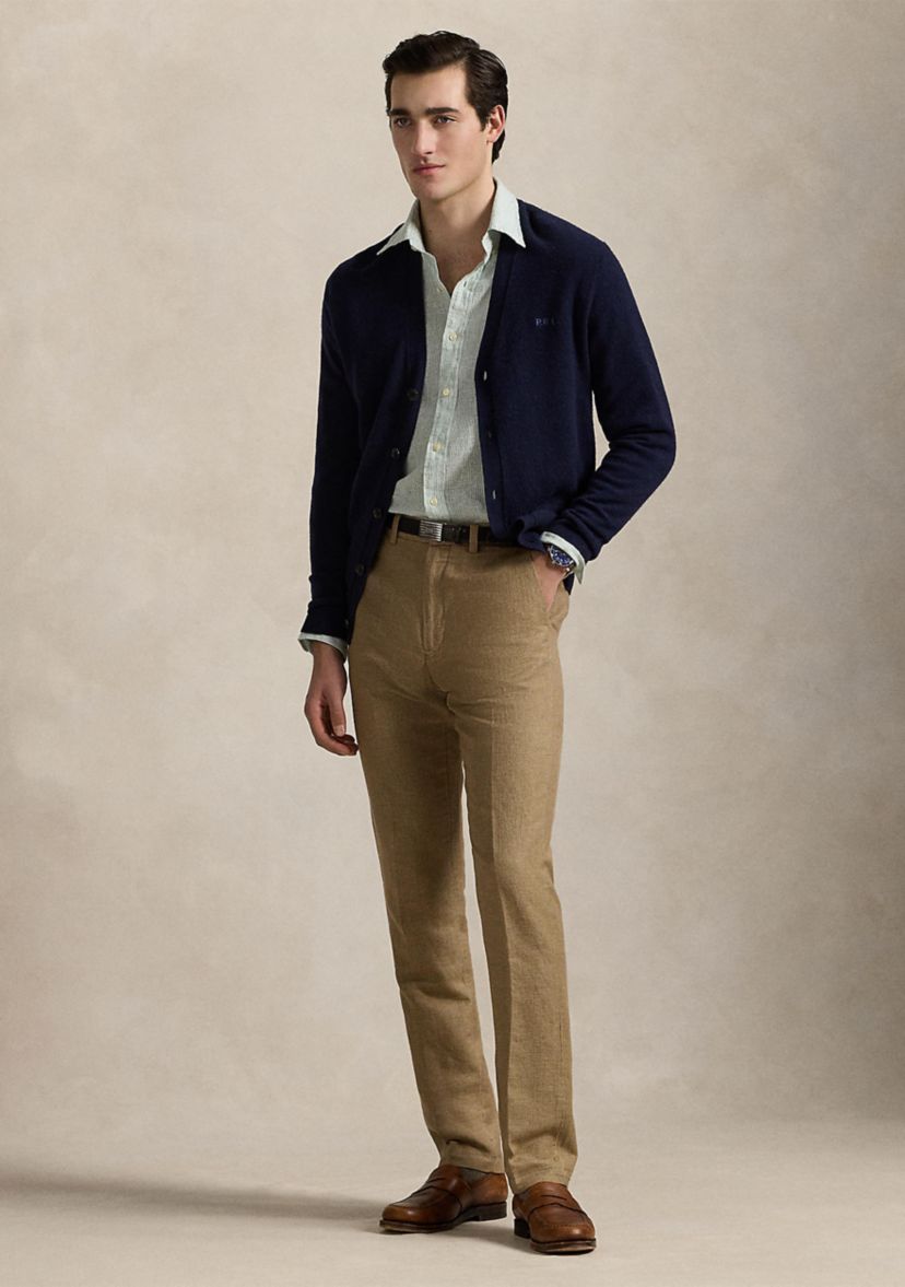 Straight Fit Houndstooth Twill Pants